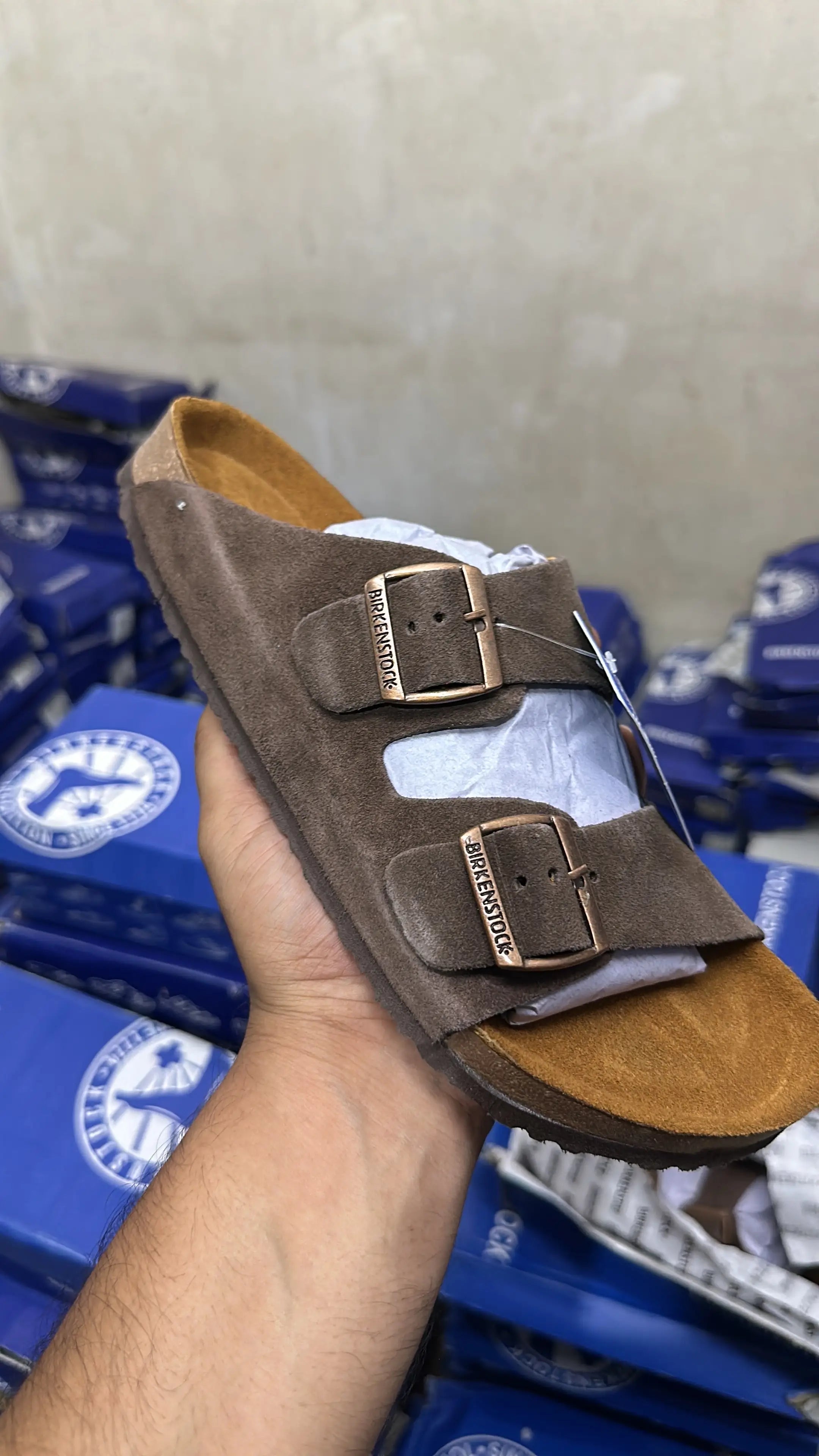 BIRKENSTOCK ARIZONA BROWN SUEDE