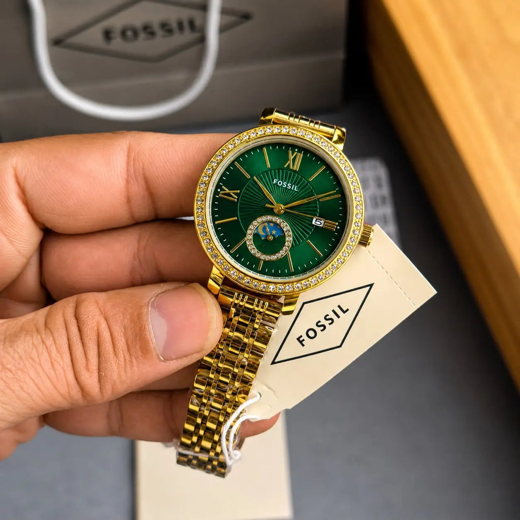 FOSSIL_LADIES_GOLD_GREEN