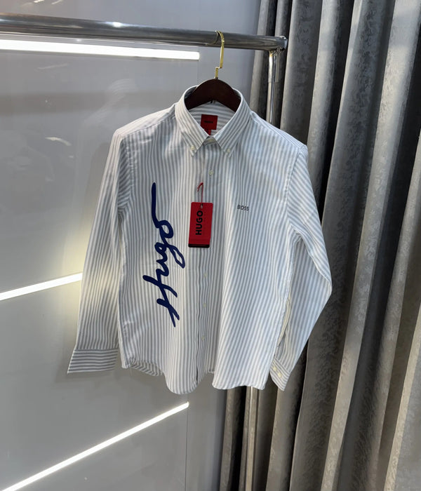 Hugo Boss Grey Logo Work Premium Shirt
