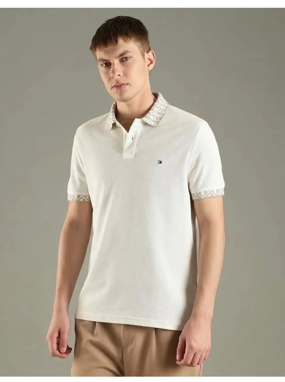 Tomm y Hilfiger Cream Premium Polo T-shirt Main image