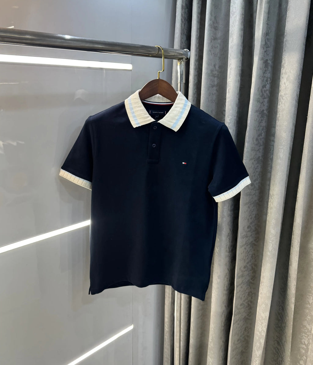 Tomm y Hilfiger Navy Blue Premium Polo T-shirt