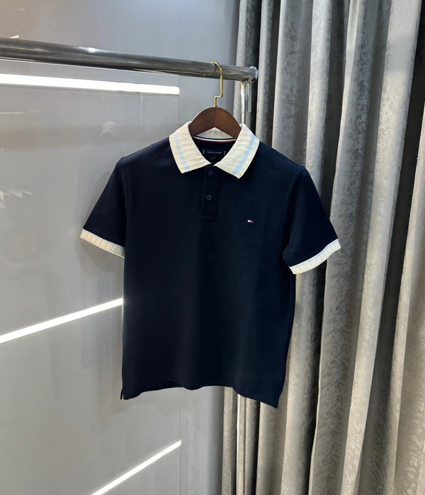 Tomm y Hilfiger Navy Blue Premium Polo T-shirt