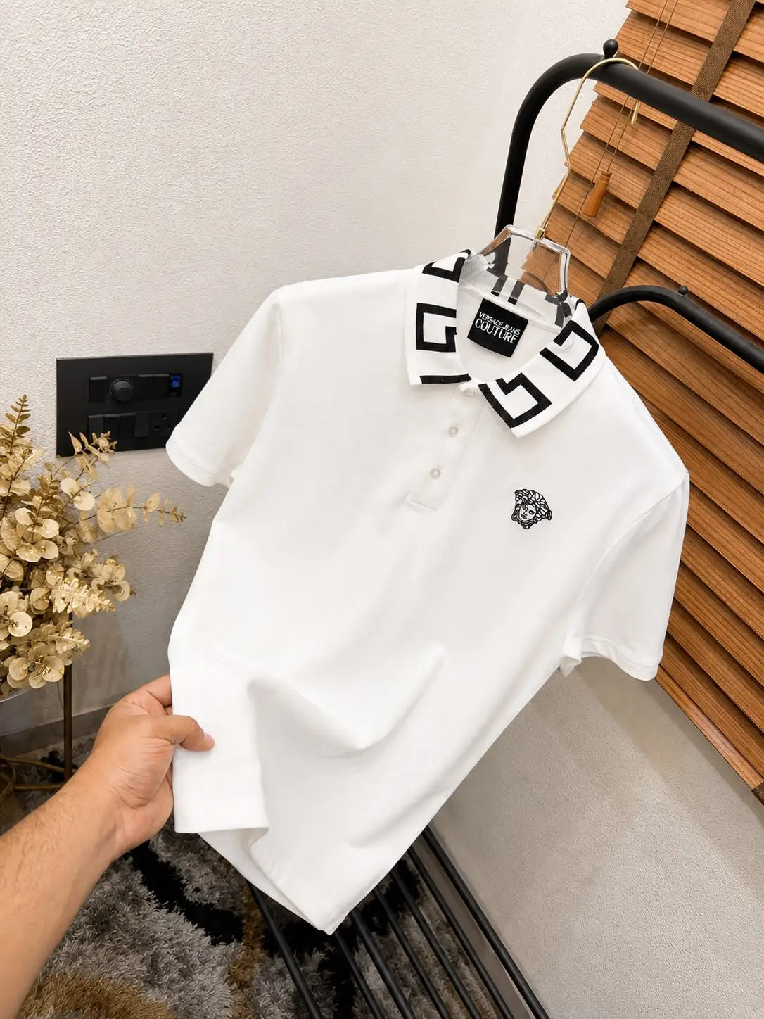 Versace Face Embroidered Imported Premium Polo T-shirt (DN 546) Secondary image