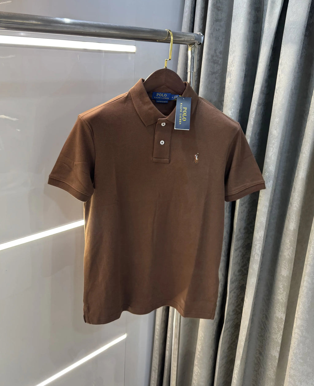 Ralph Lauren Brown Premium Classic Polo T-Shirt