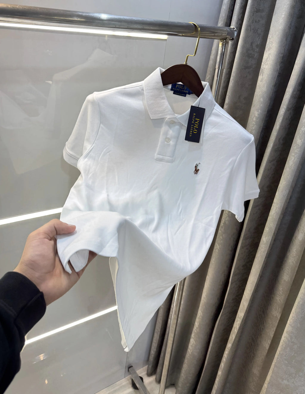 Ralph Lauren White Premium Classic Polo T-Shirt