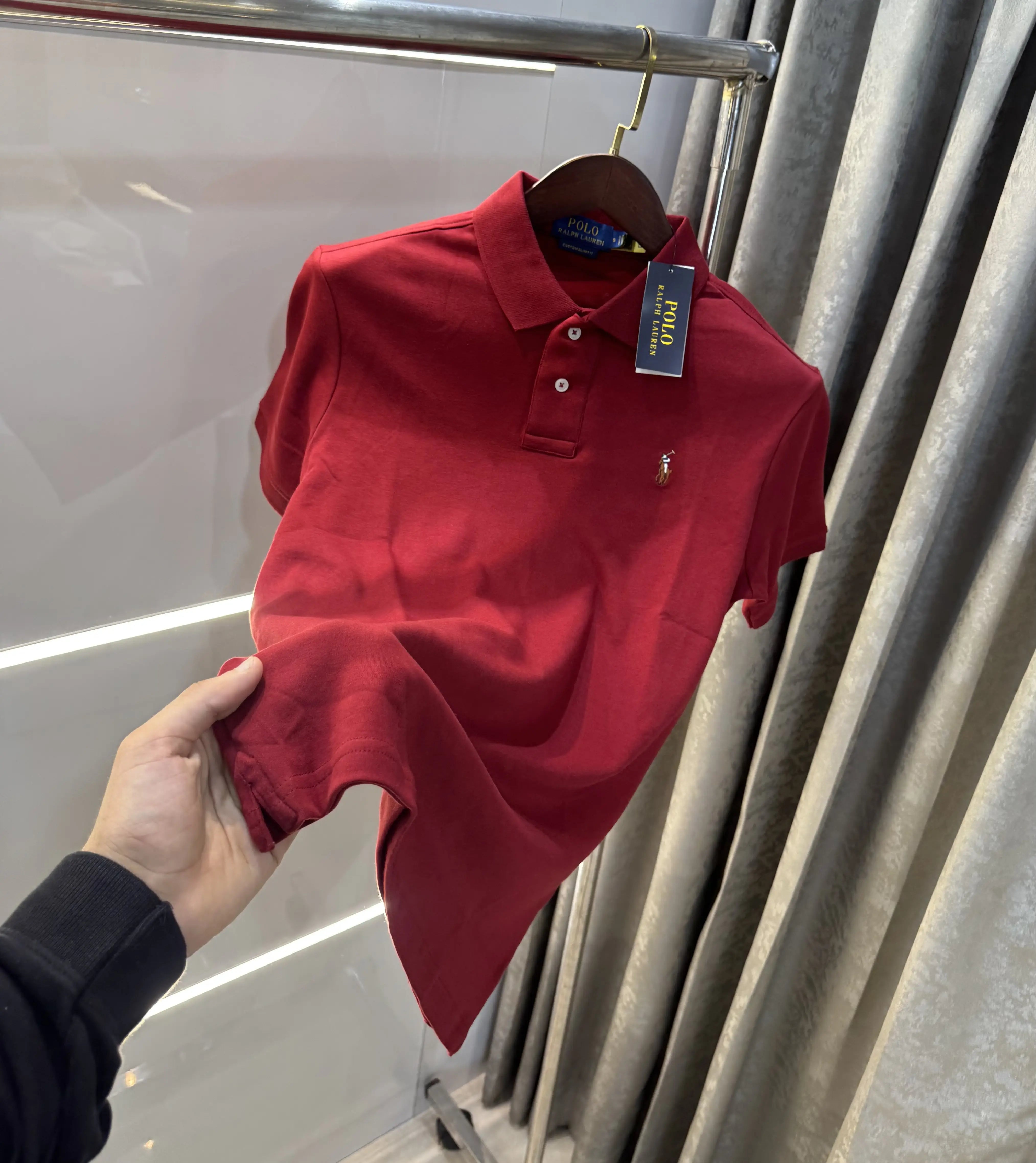 Ralph Lauren Maroon Premium Classic Polo T-Shirt Main image