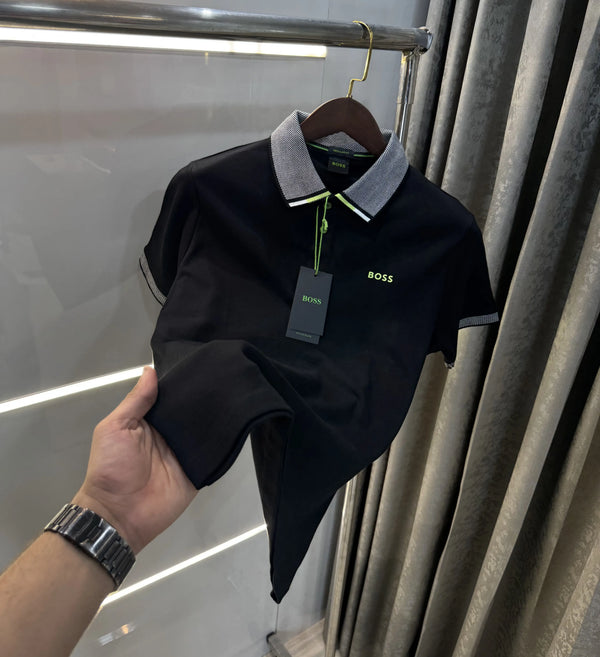 Hugo  Bos s Black Logo Work Premium Polo T-shirt