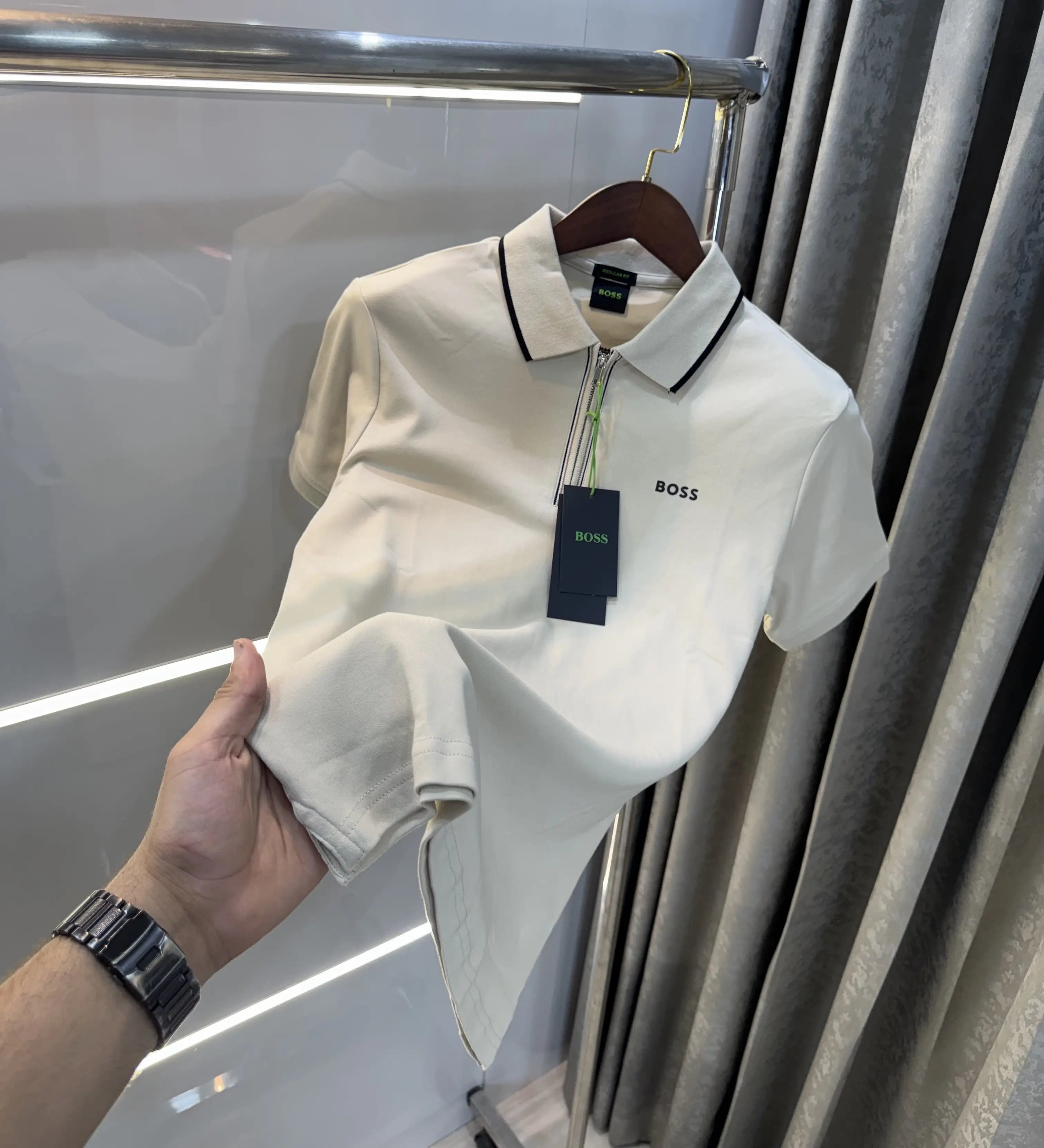 Hugo  Bos s Beige Logo Work Premium Polo T-shirt Secondary image