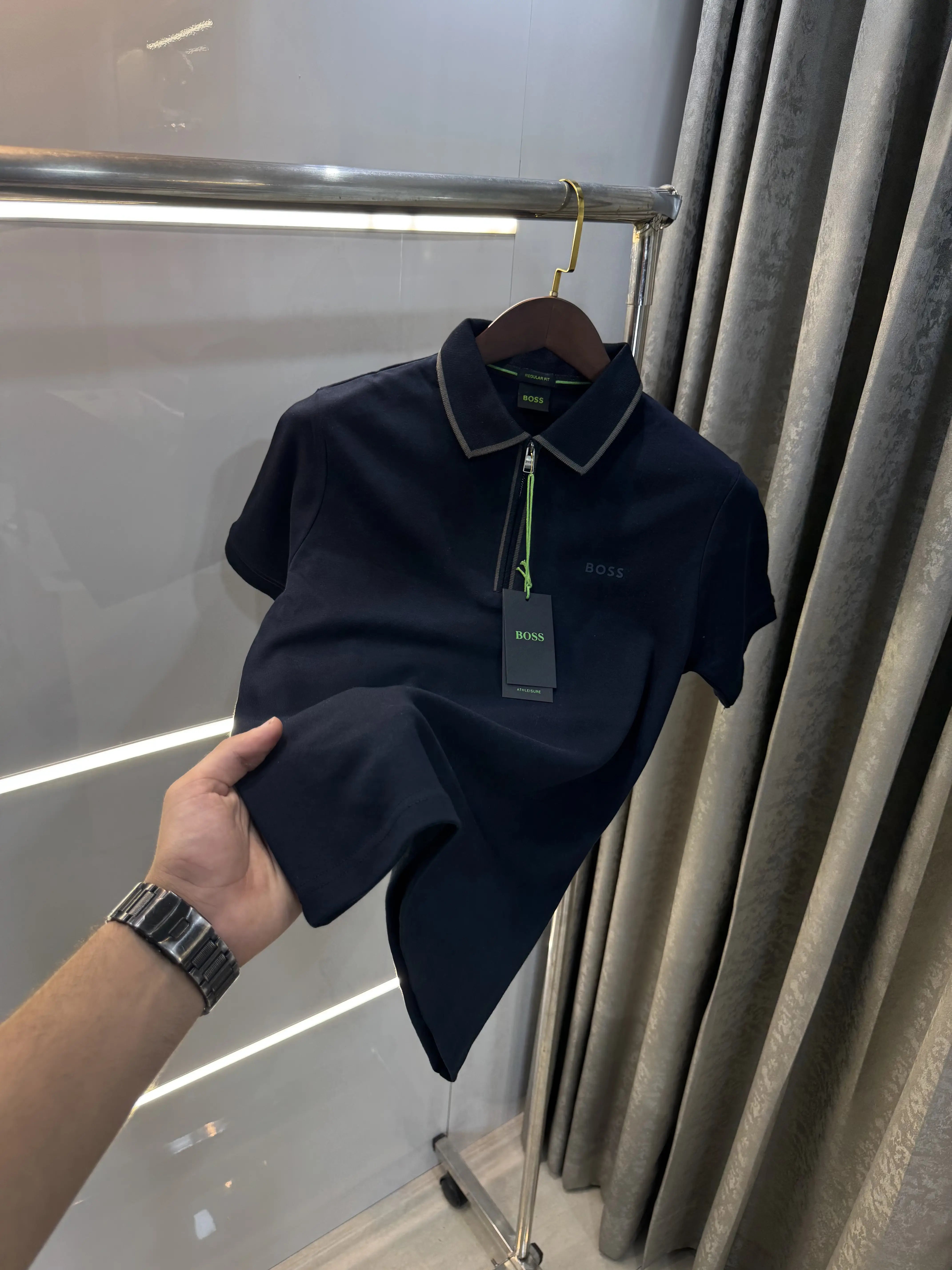 Hugo  Bos s Navy Blue Logo Work Premium Polo T-shirt Secondary image
