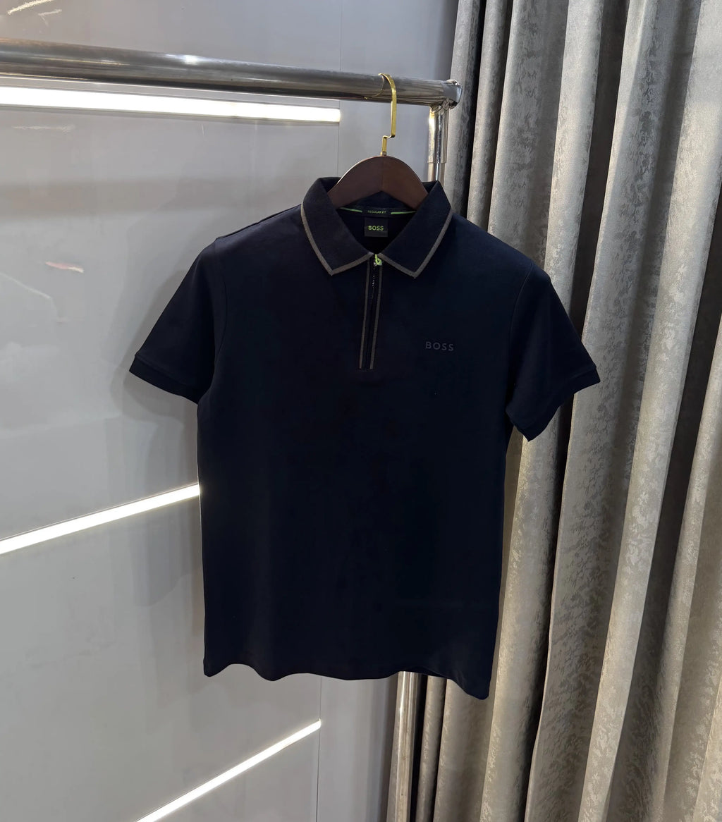 Hugo  Bos s Navy Blue Logo Work Premium Polo T-shirt