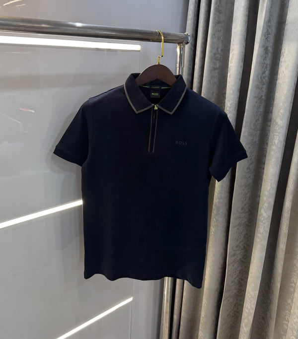 Hugo  Bos s Navy Blue Logo Work Premium Polo T-shirt