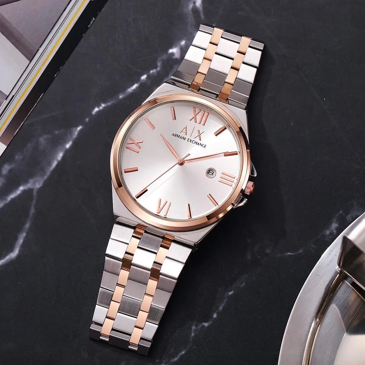 Arman i Exchange Dual Tone White Dial Preium Watch