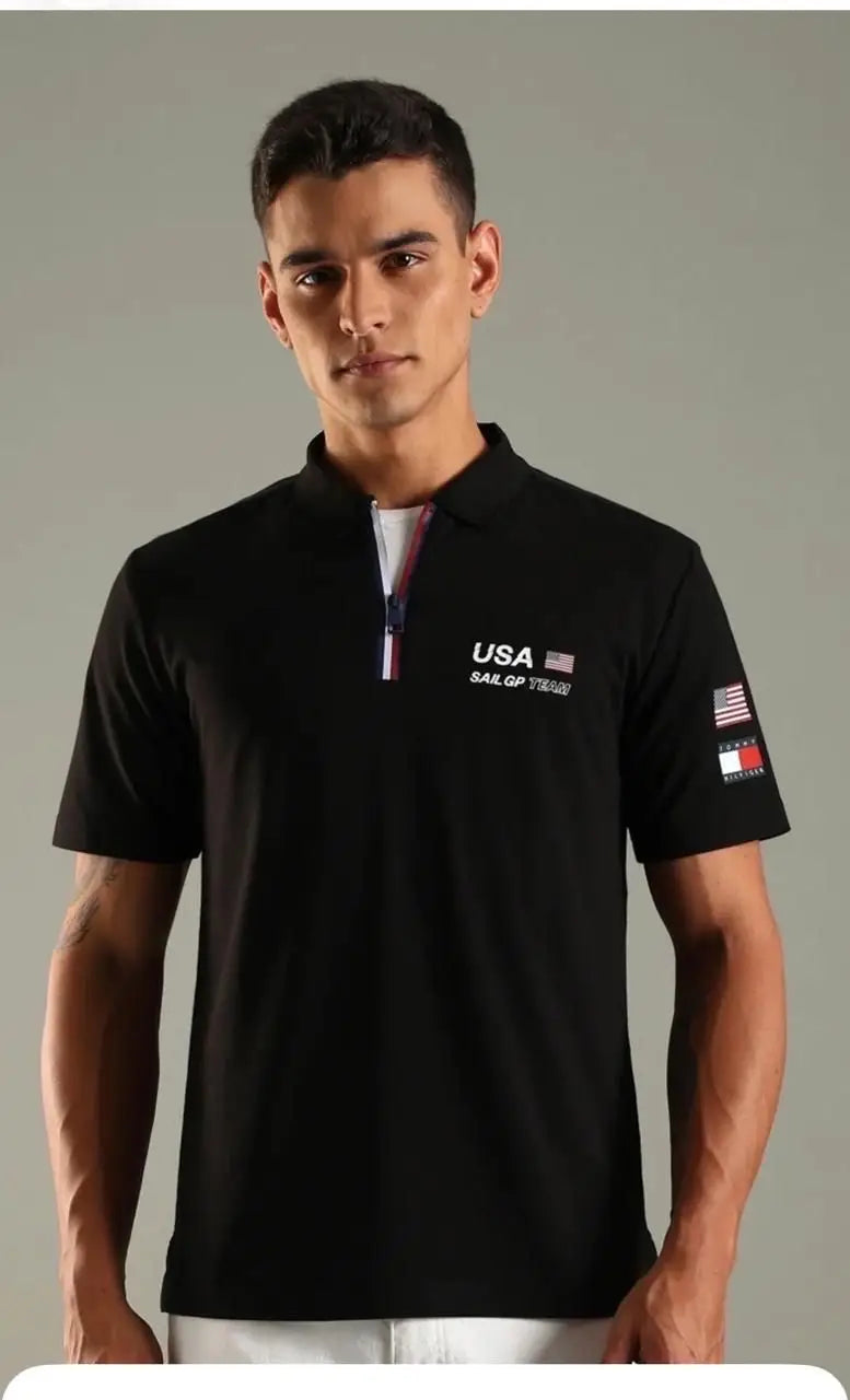 Tomm y Hilfiger Black Premium Polo T-shirt Main image