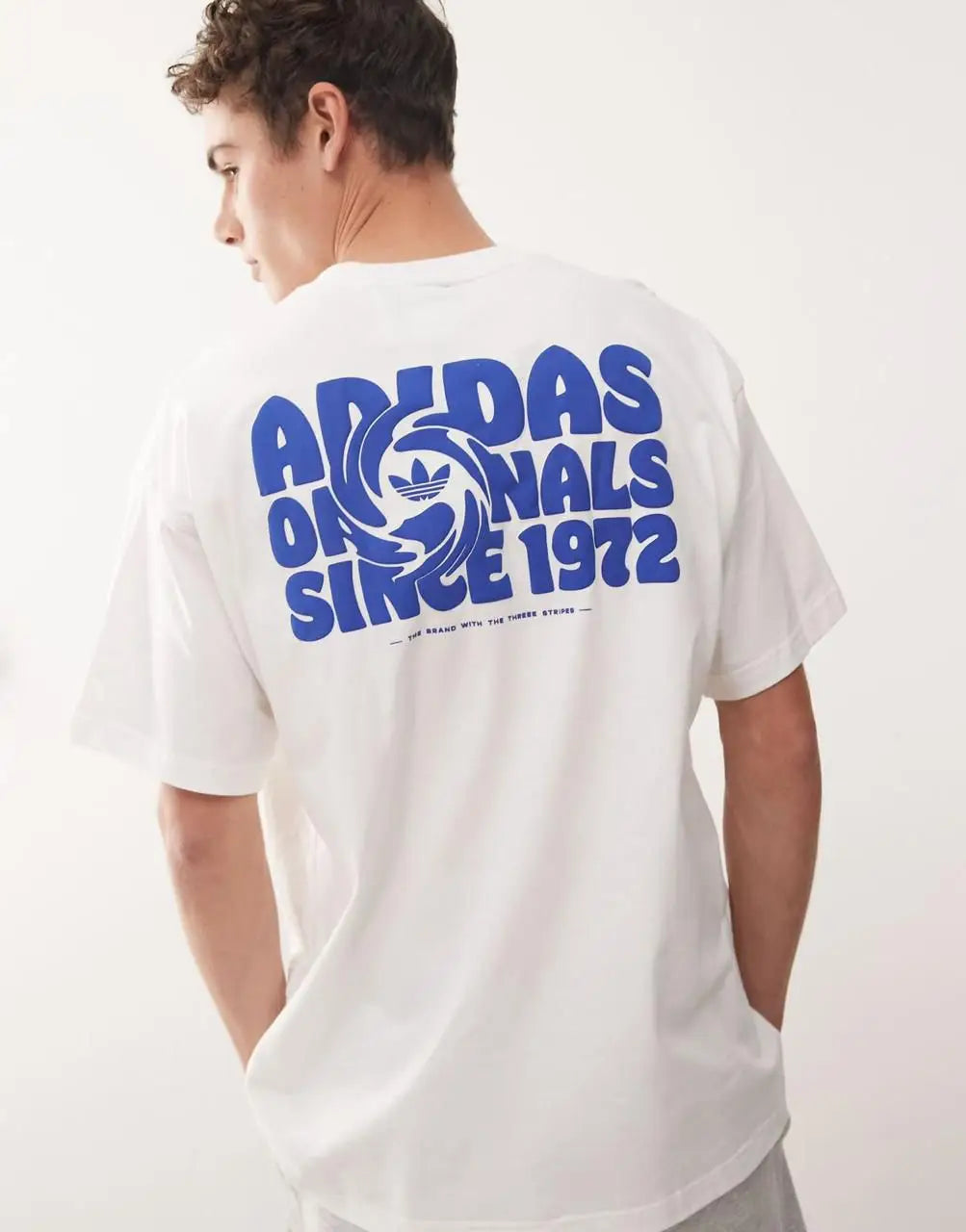 Adidas White Printed Premium Classic T-Shirt