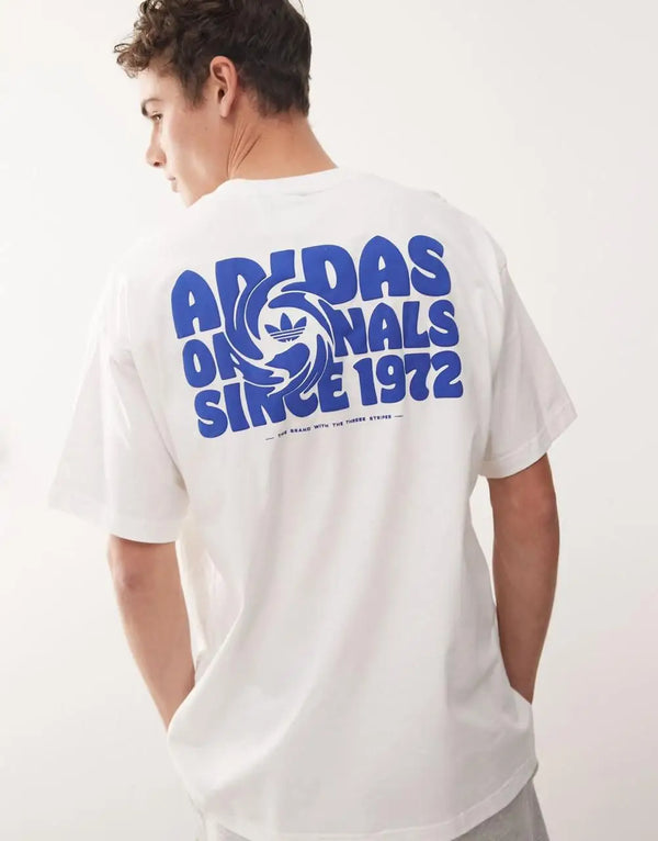 Adidas White Printed Premium Classic T-Shirt