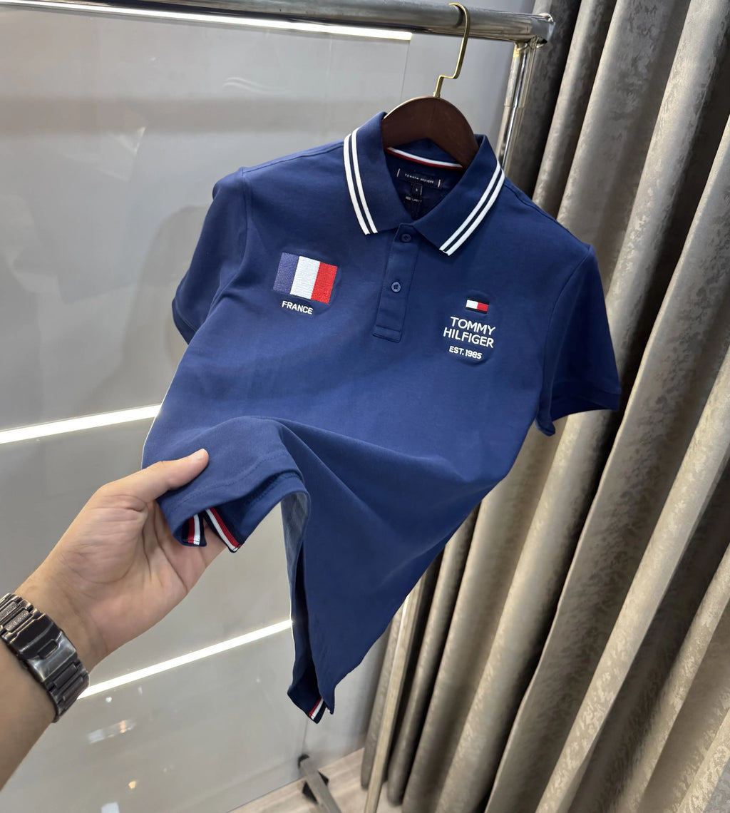 Tomm y Hilfiger Blue Premium Polo T-shirt