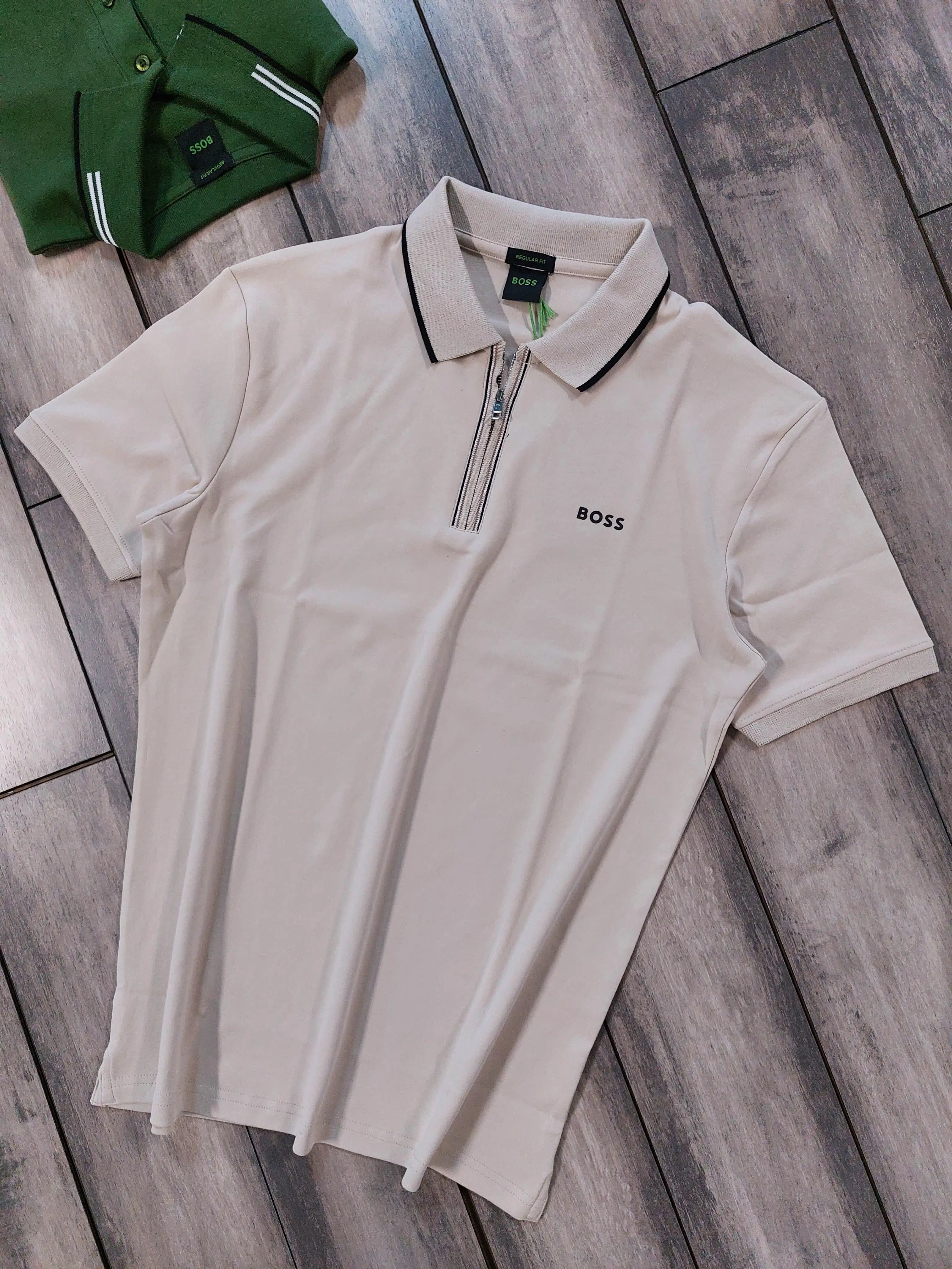 Hugo  Bos s Beige Logo Work Premium Polo T-shirt Main image