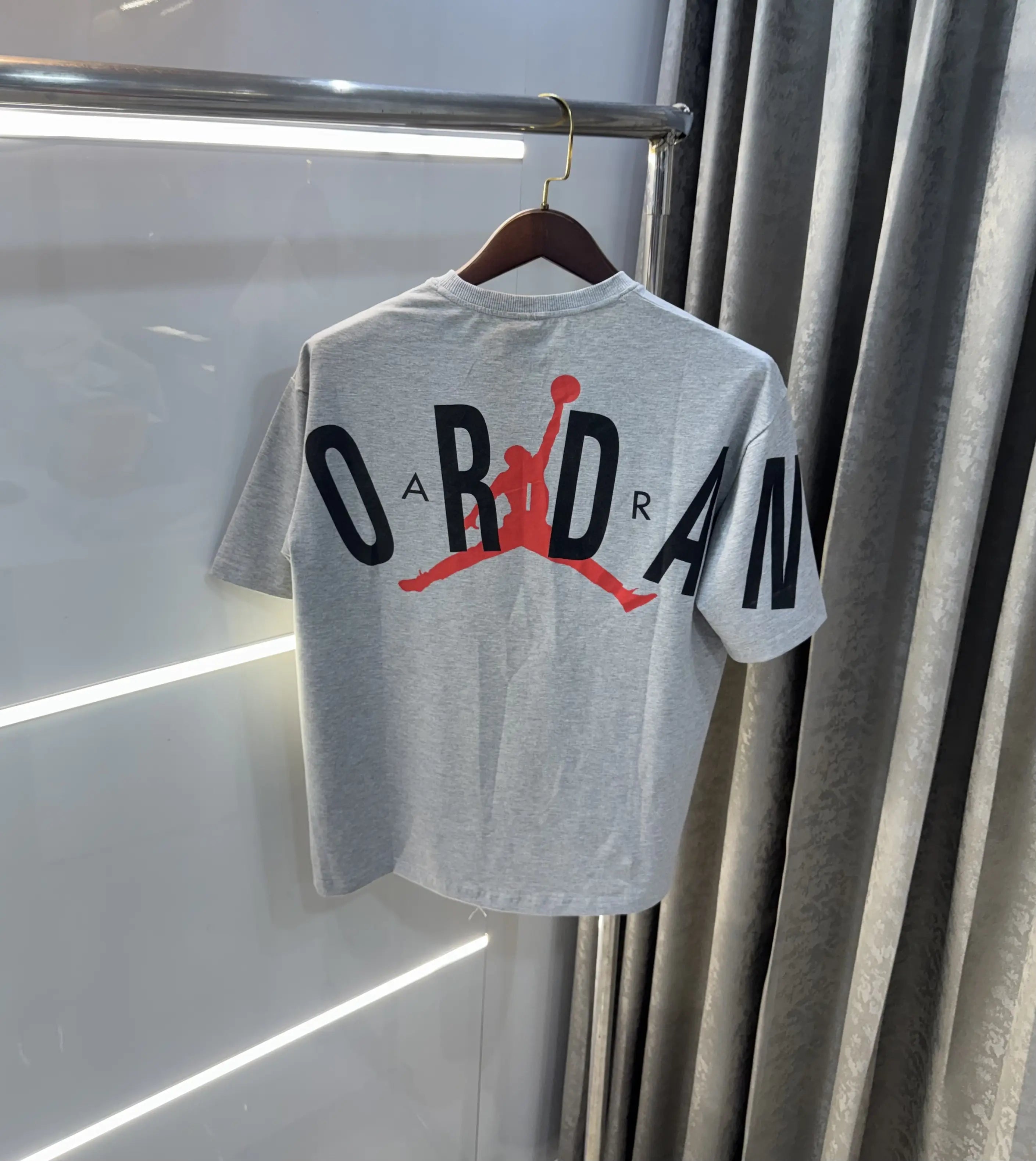 Air Jordan Grey Back Print Imported Oversized T-Shirt