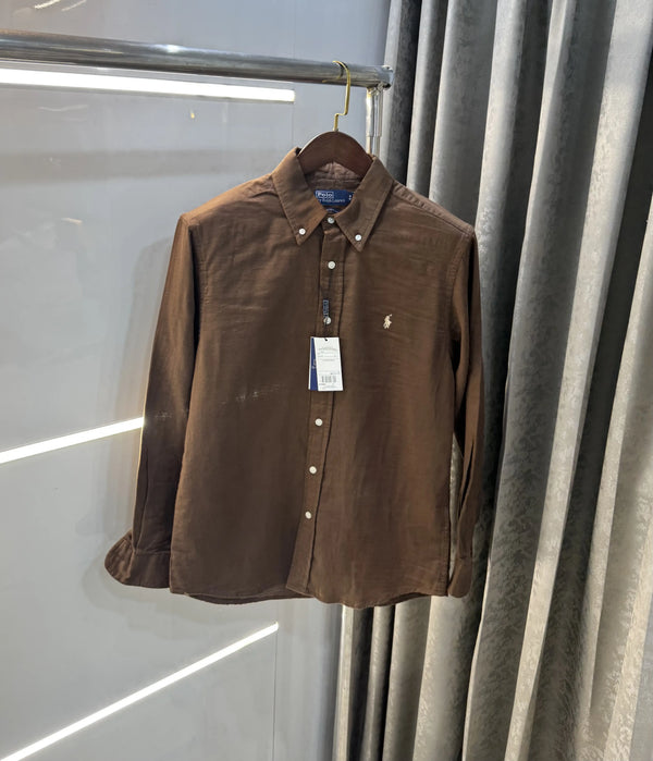 Ralph Lauren Brown Premium Linen Shirt