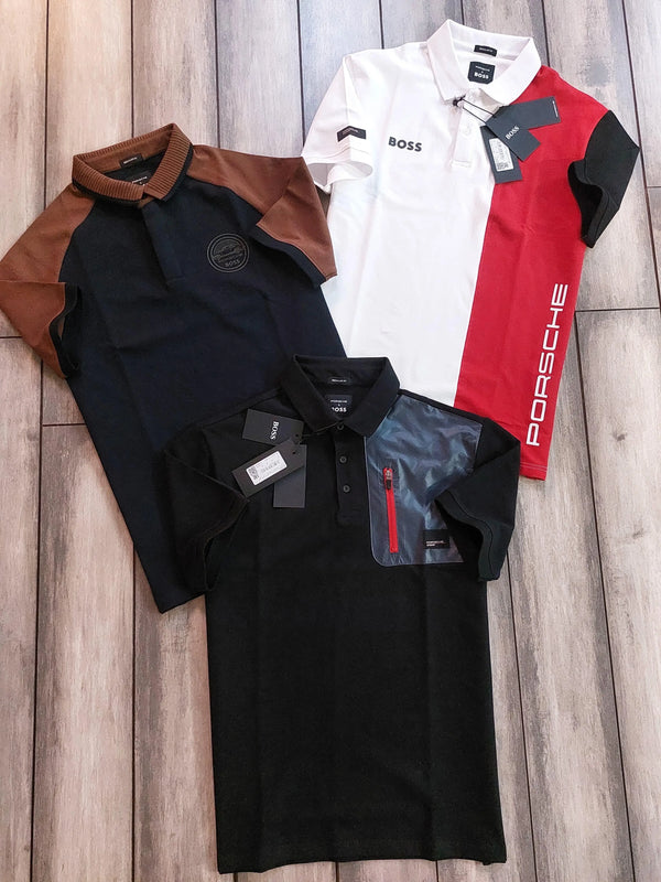 Hug o Boss White Porsch e Edition Premium Polo T-shirt