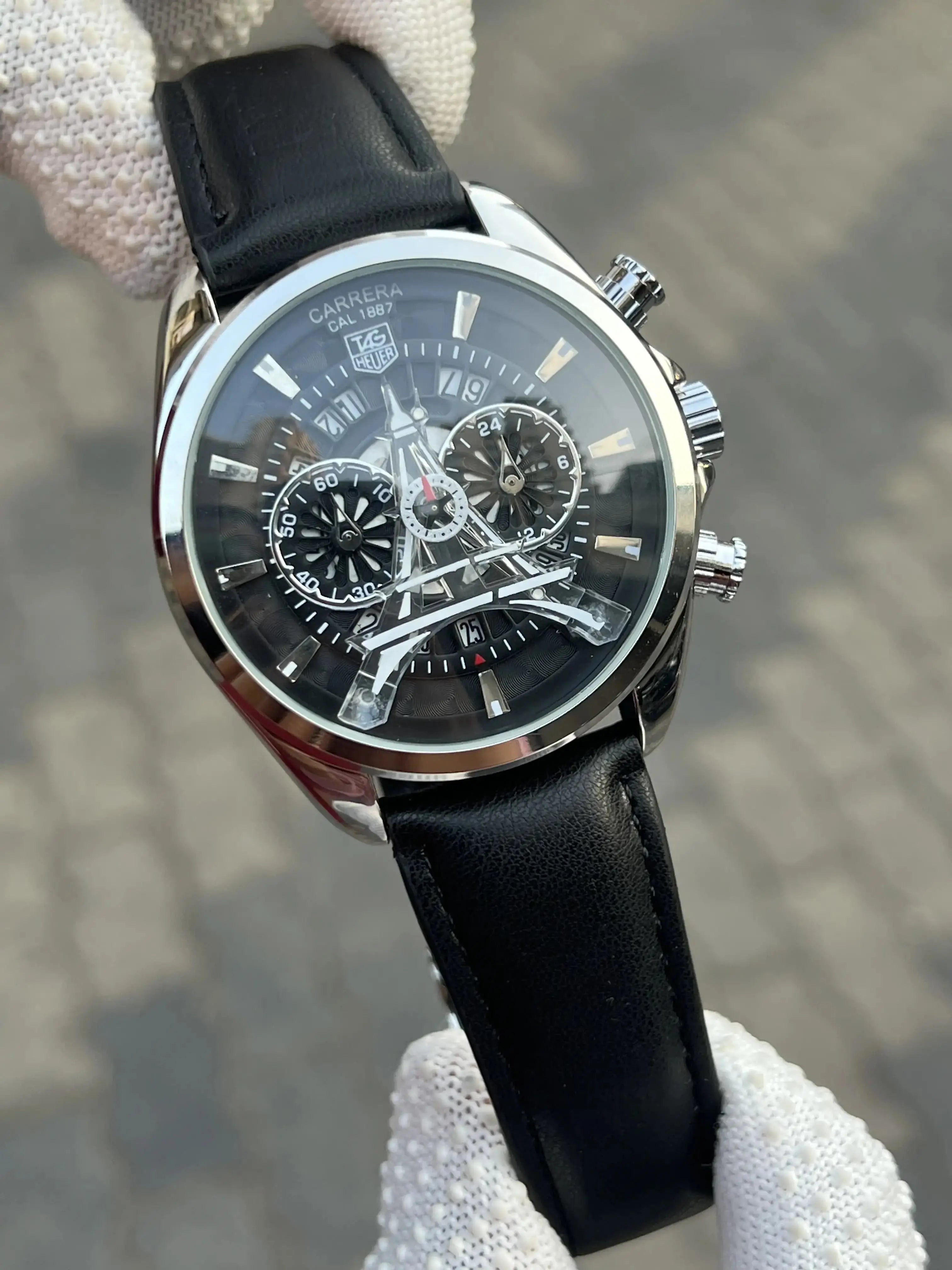 Tag H3uer Eiffel Tower Leather Black Silver Main image