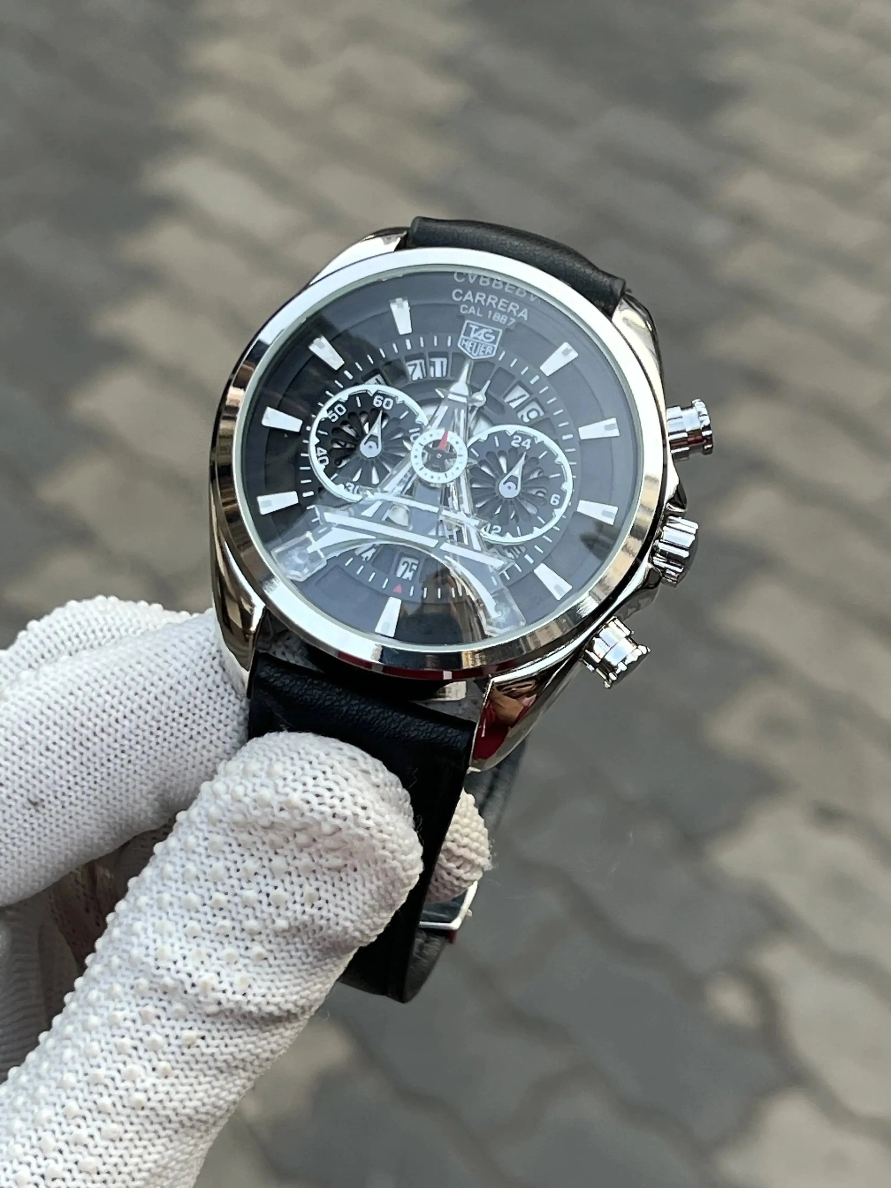 Tag H3uer Eiffel Tower Leather Black Silver Secondary image