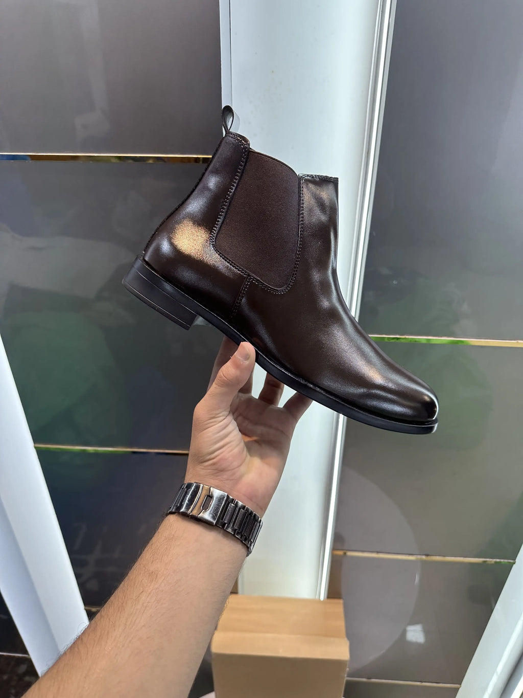 Zara_Brown Chelsea Leather Boots
