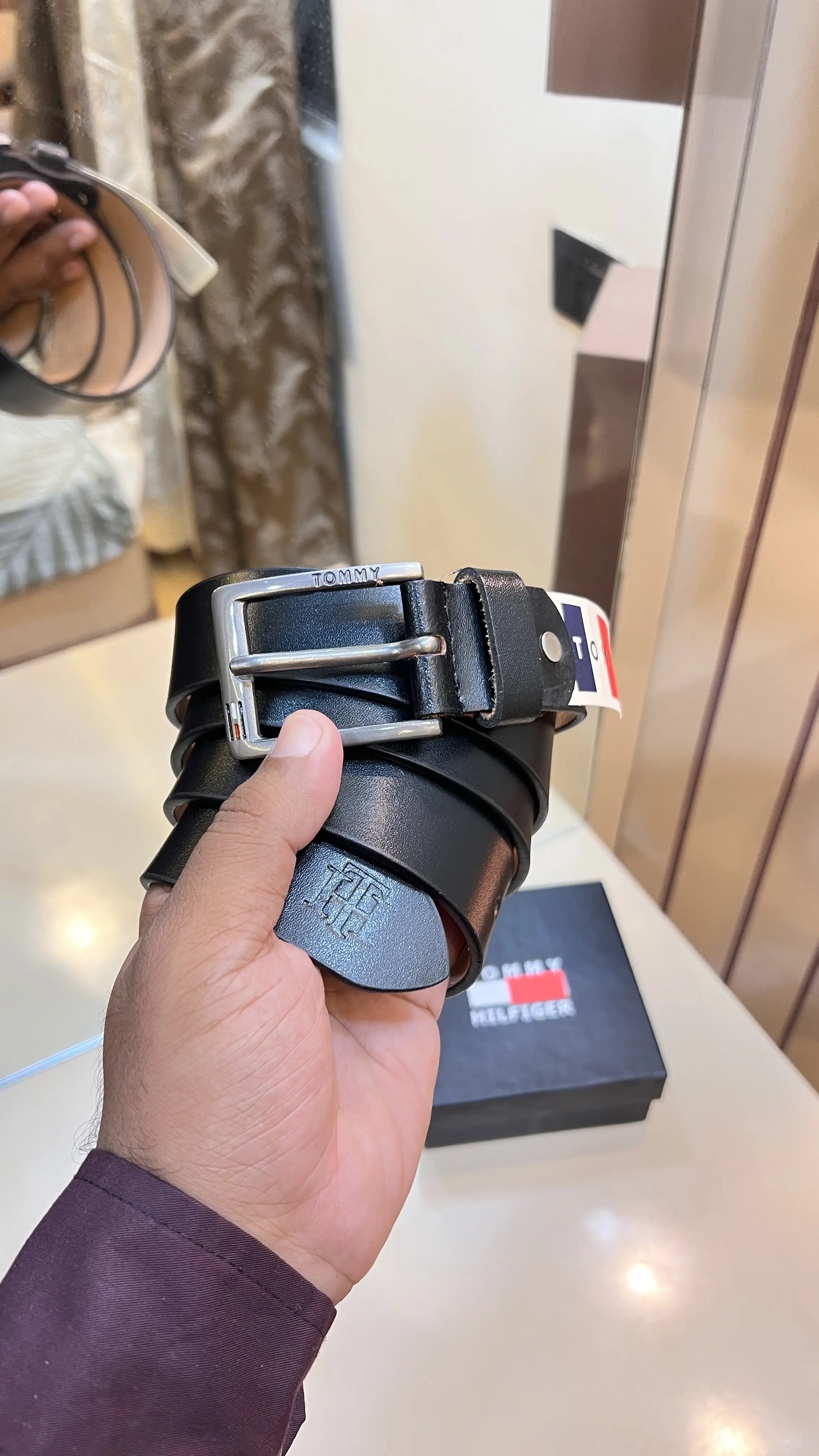 TOMMY HILFIGER PREMIUM QUALITY IMPORTED LEATHER BELT TM-915