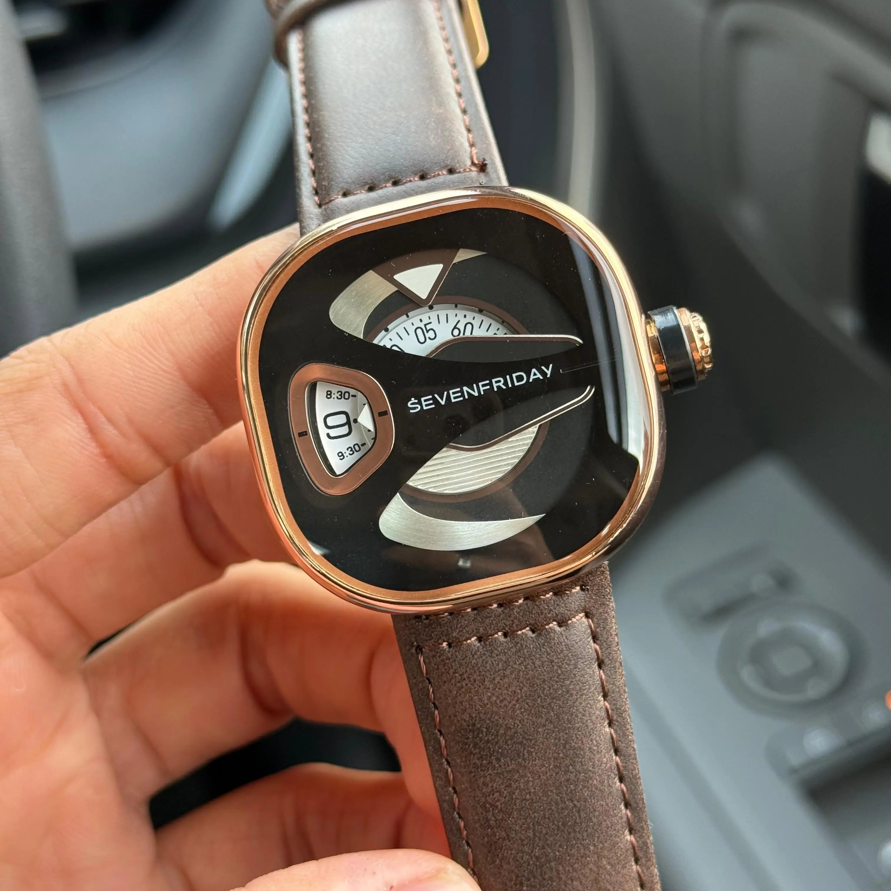 Seven Friday ME Series Leather Rose Black Dial Brown Belt Main image