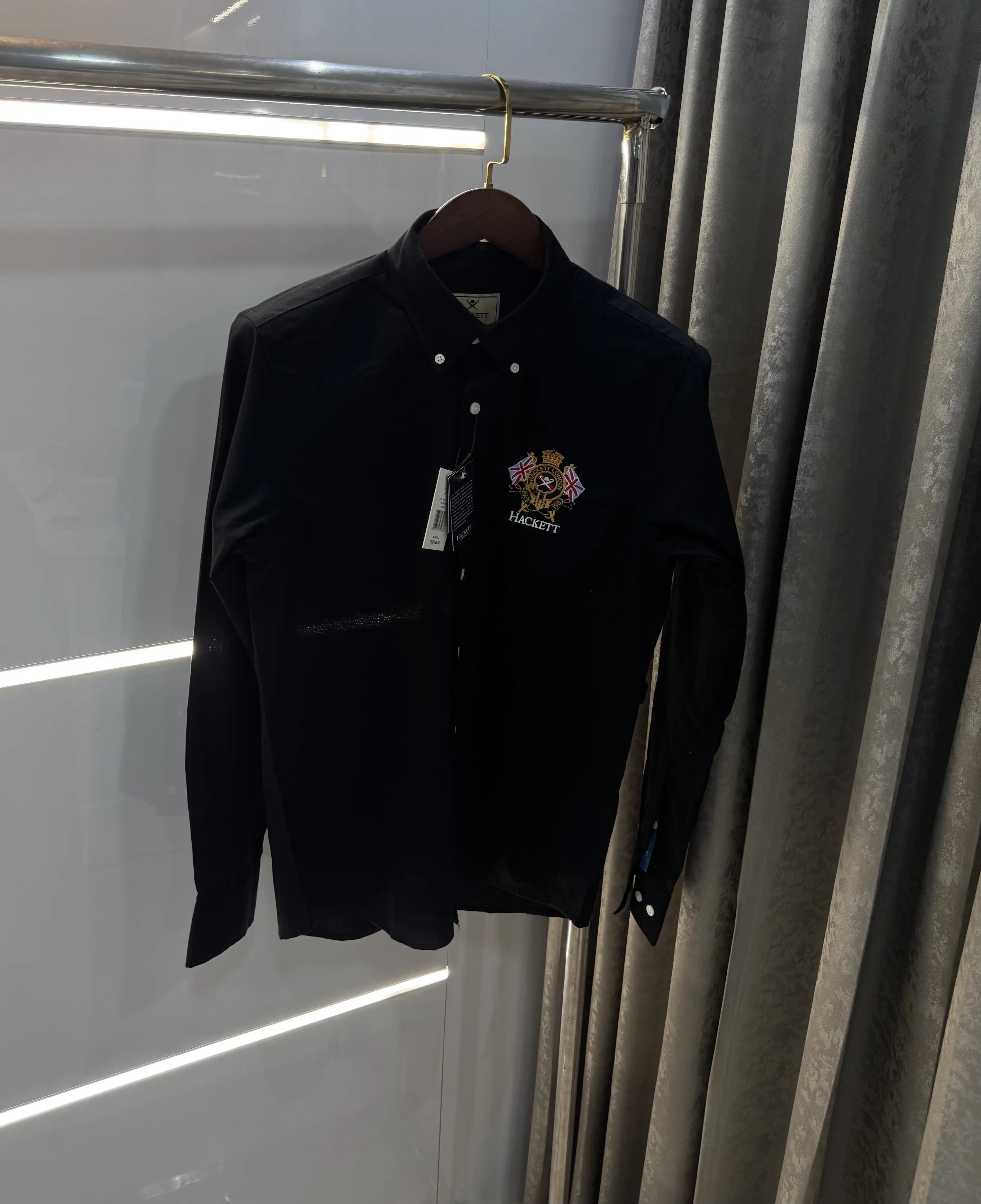 Hacket London Black Embroidery Logo Work Premium Shirt Secondary image
