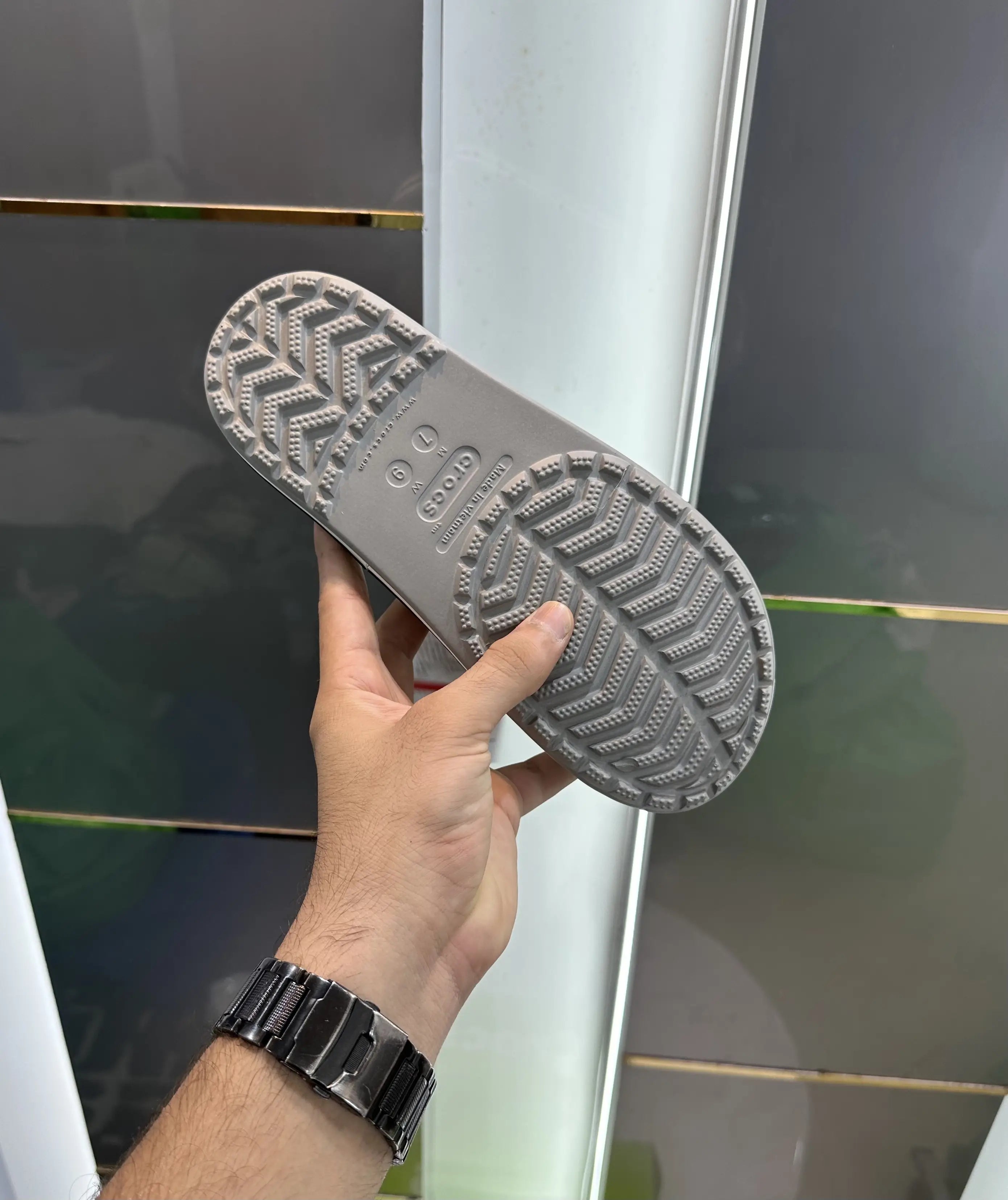 Crocs_Bayaband Grey Black Slide For Men Secondary image