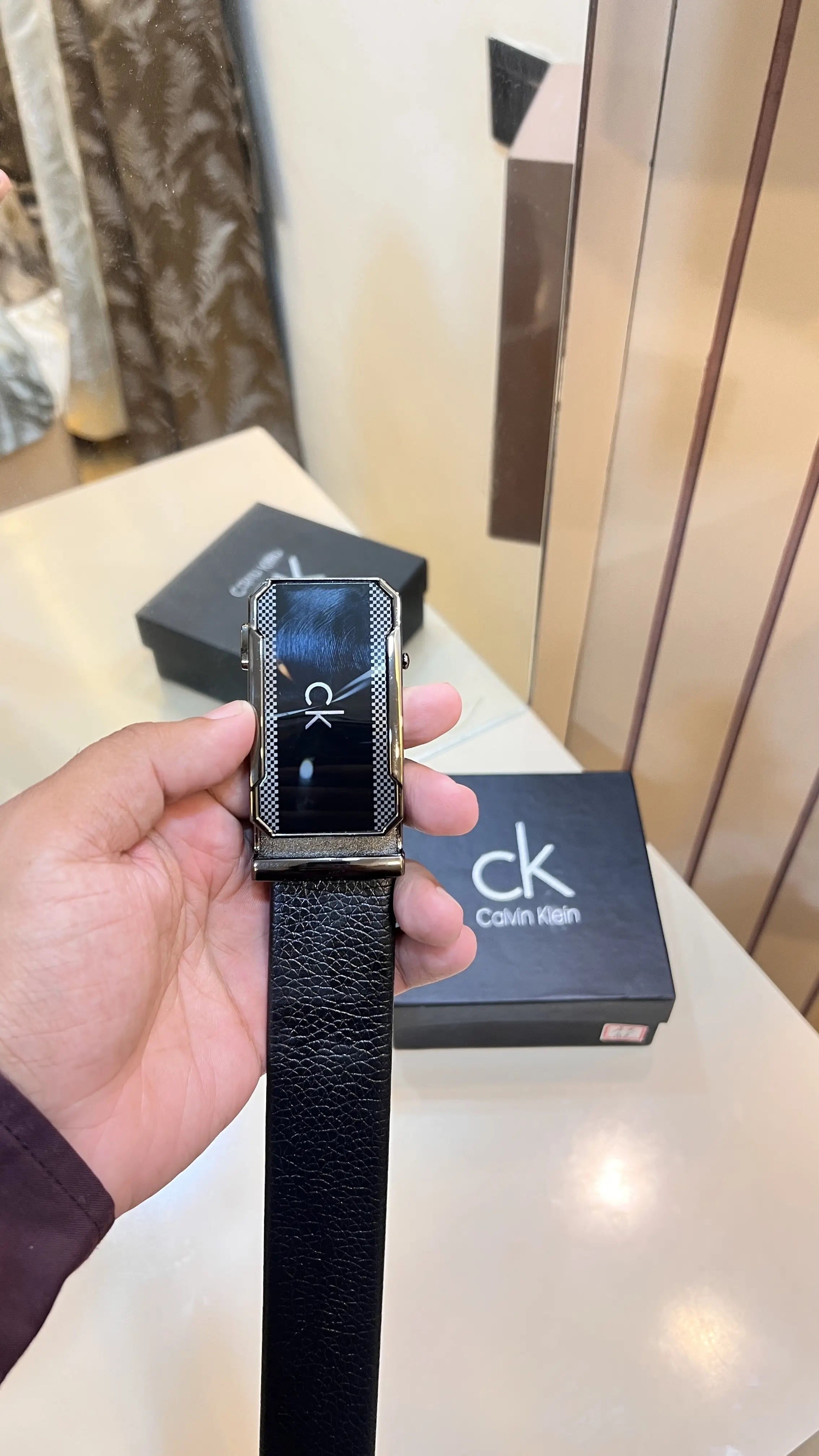 CK CALVIN KLEIN PREMIUM QUALITY IMPORTED AUTOLOCK BELT WITH OG BOX CK-122 Secondary image