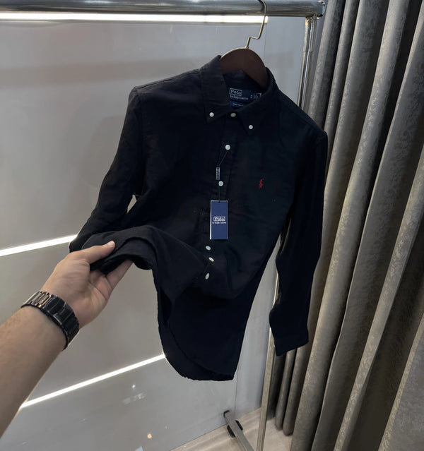 Ralph Lauren Black Premium Linen Shirt