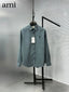 Ami Paris Dark Grey Embroidry Logo Premium Shirt