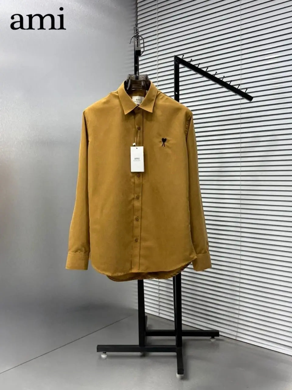 Ami Paris Mustard Embroidry Logo Premium Shirt Main image