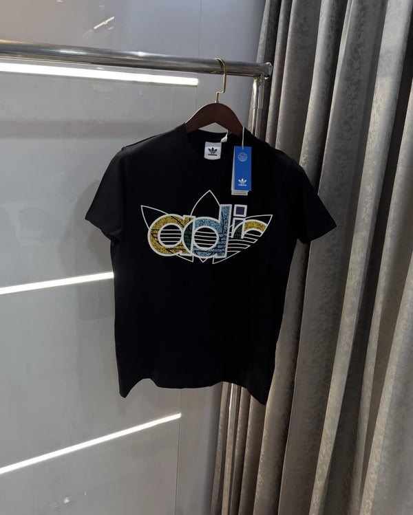 Adidas Black Printed Premium Classic T-Shirt