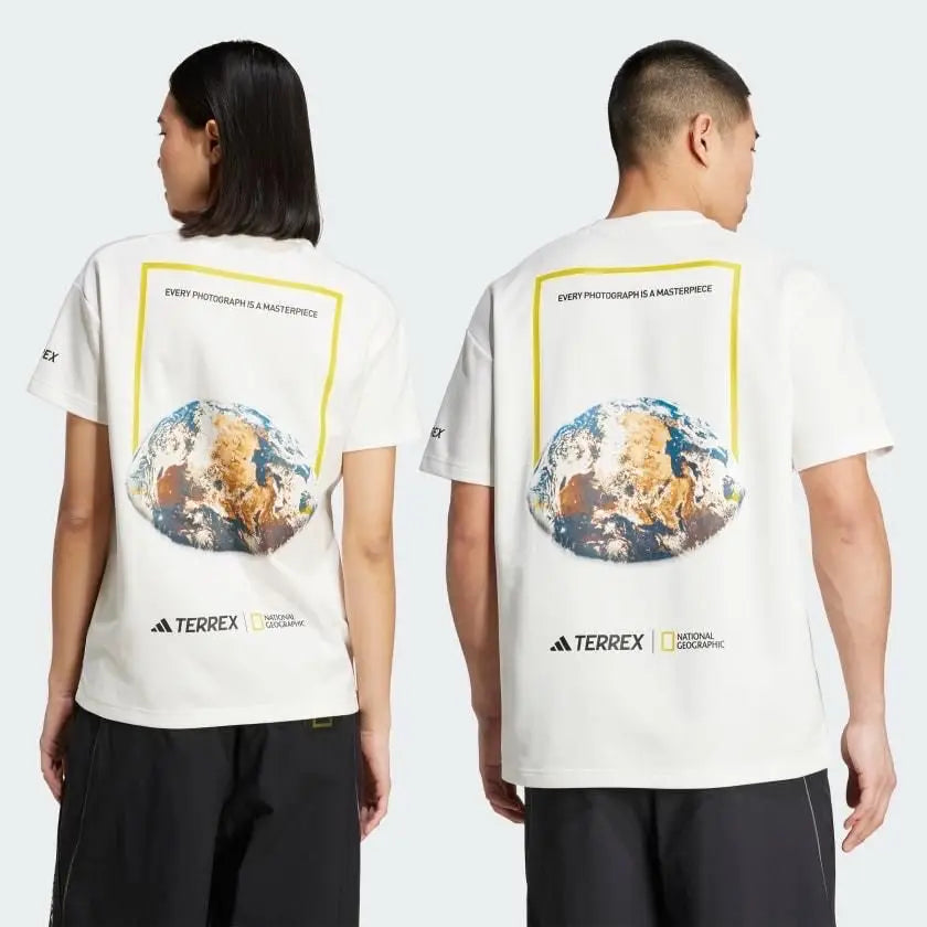 Adidas Cream Printed Premium Classic T-Shirt Main image