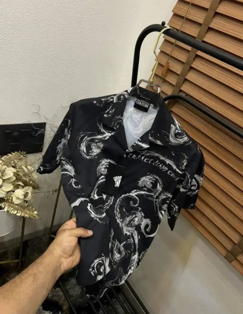 Versac_e Jeans Couture Signature Printed Imported Very Premium Half Shirt (DN 521) Secondary image