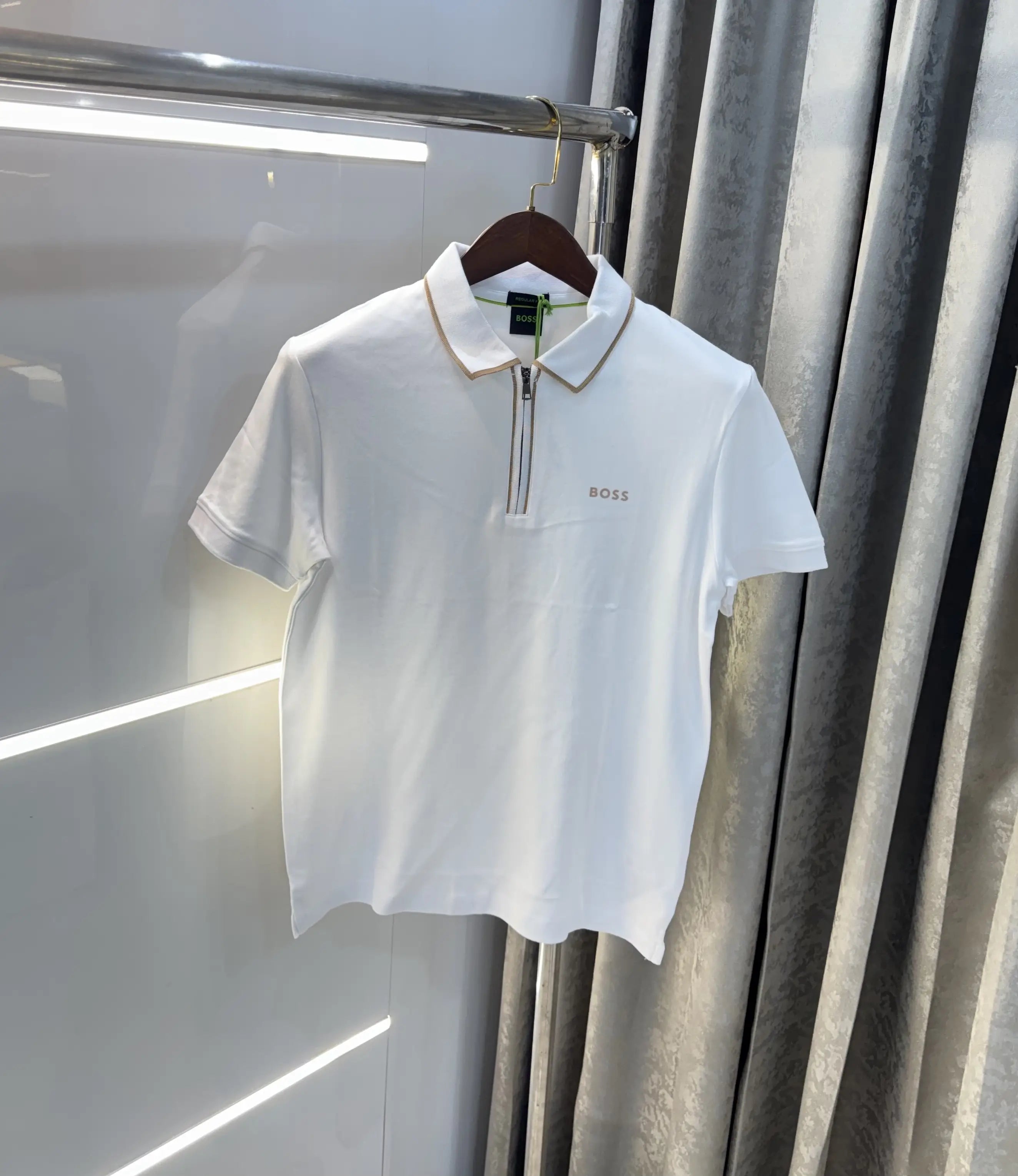 Hugo  Bos s White Logo Work Premium Polo T-shirt
