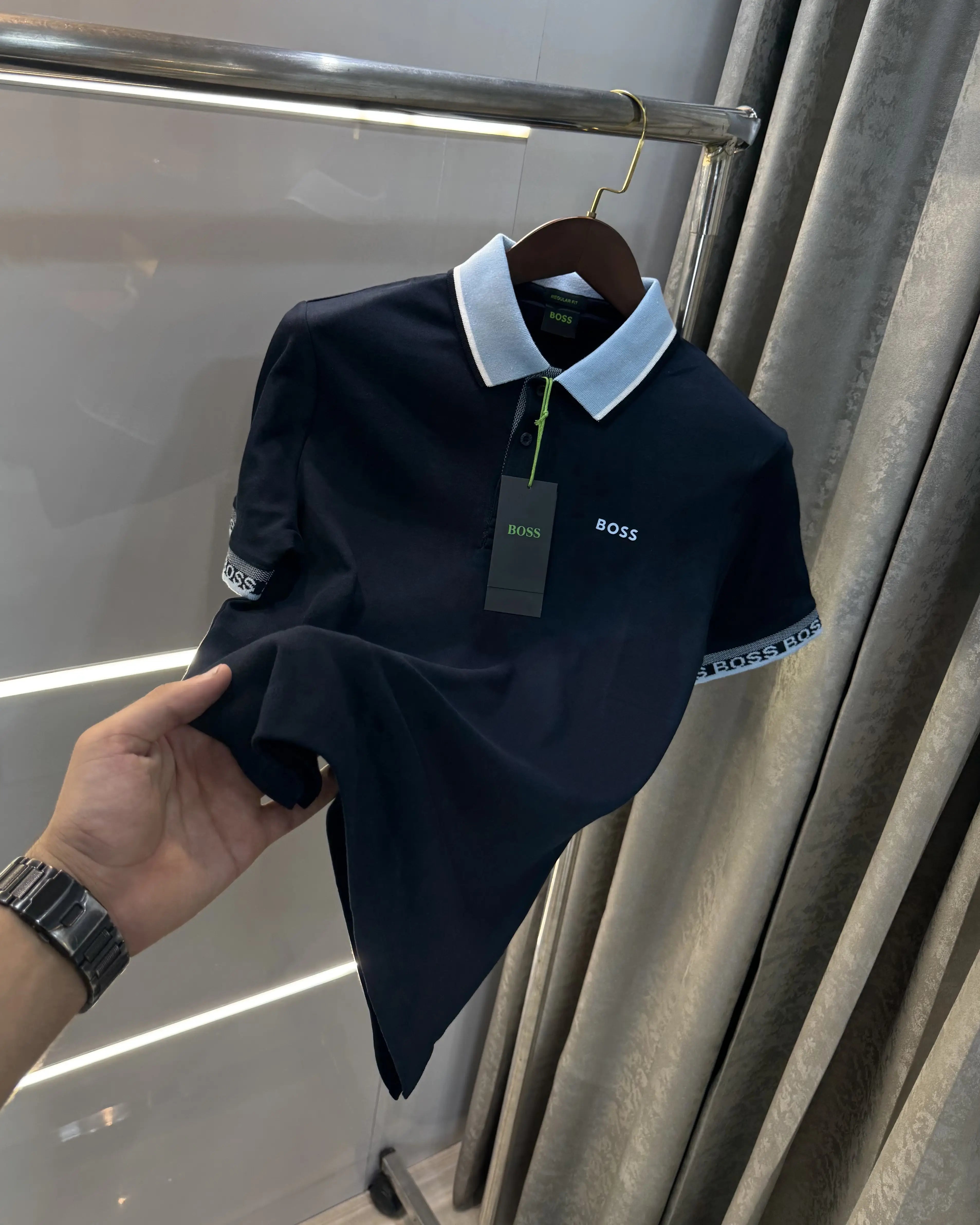Hugo  Bos s Navy Blue Logo Work Premium Polo T-shirt Main image