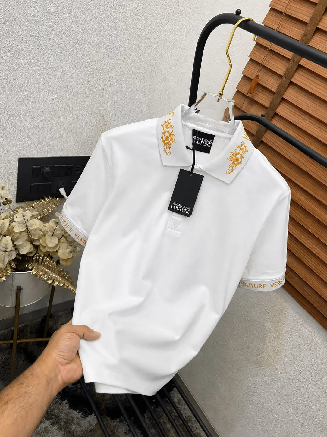 Versac_e Imported Very Premium Bio Washed Classic Polo T-shirt (DN 514) Secondary image