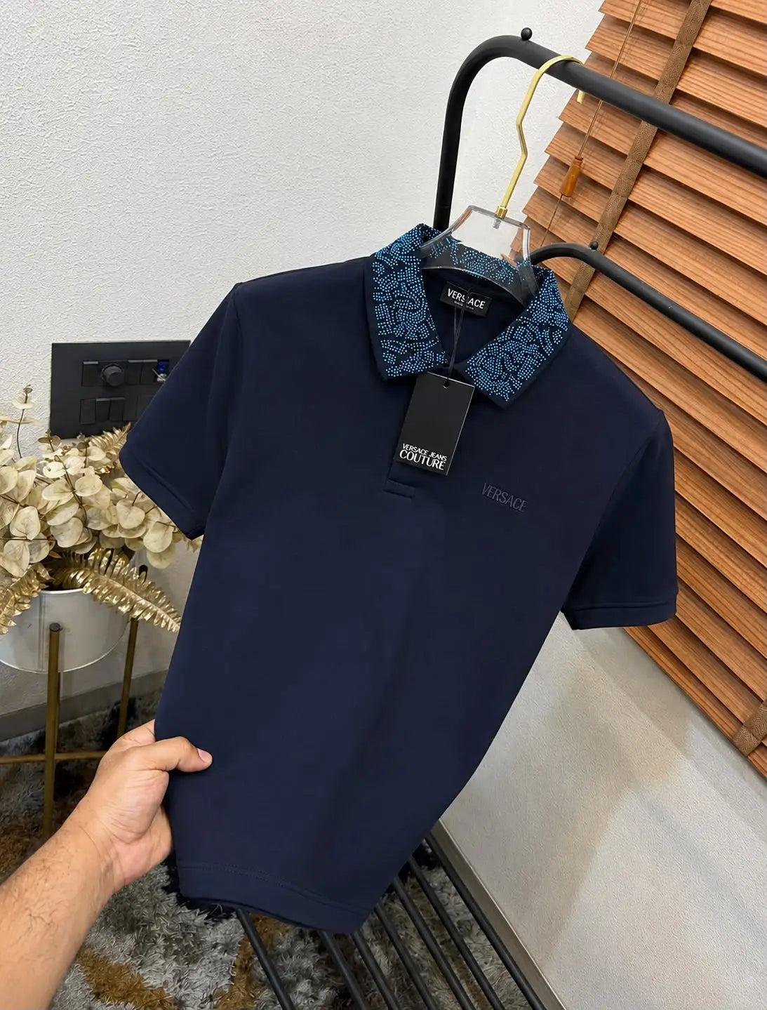 Versac_e Imported Very Premium Bio Washed Classic Polo T-shirt (DN 514) Secondary image