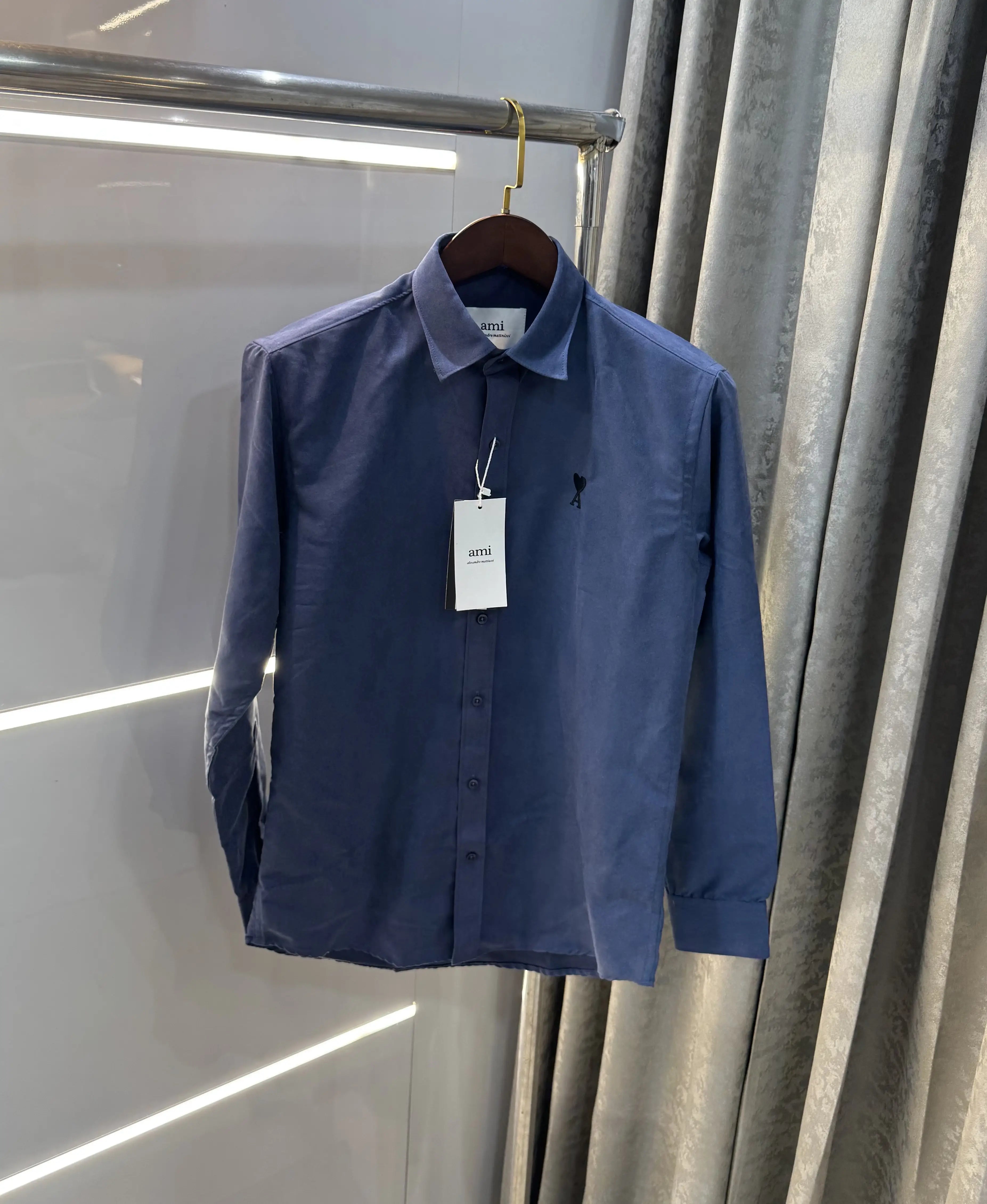 Ami Paris Blue Embroidry Logo Premium Shirt Secondary image