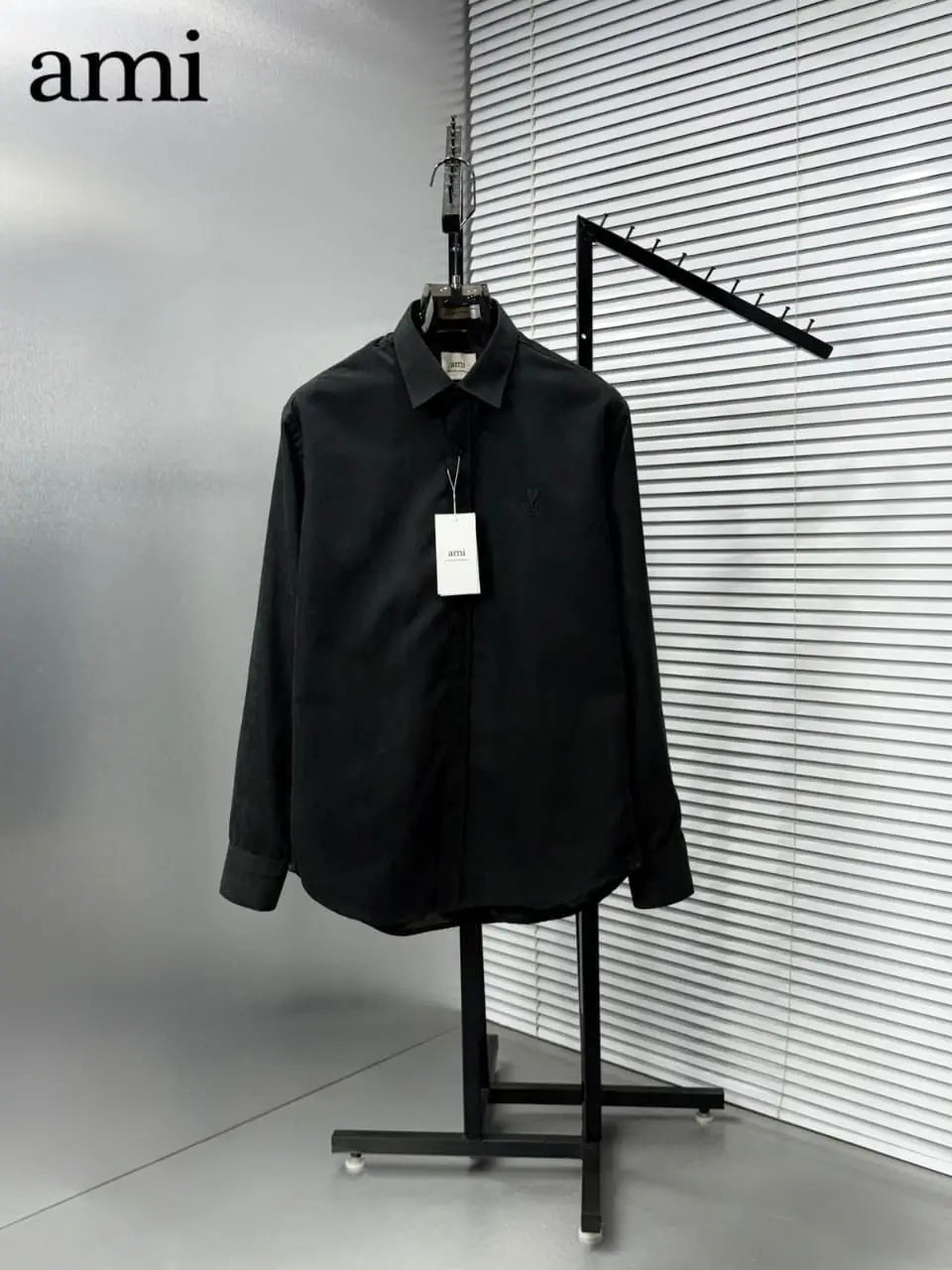 Ami Paris Black Embroidry Logo Premium Shirt Main image