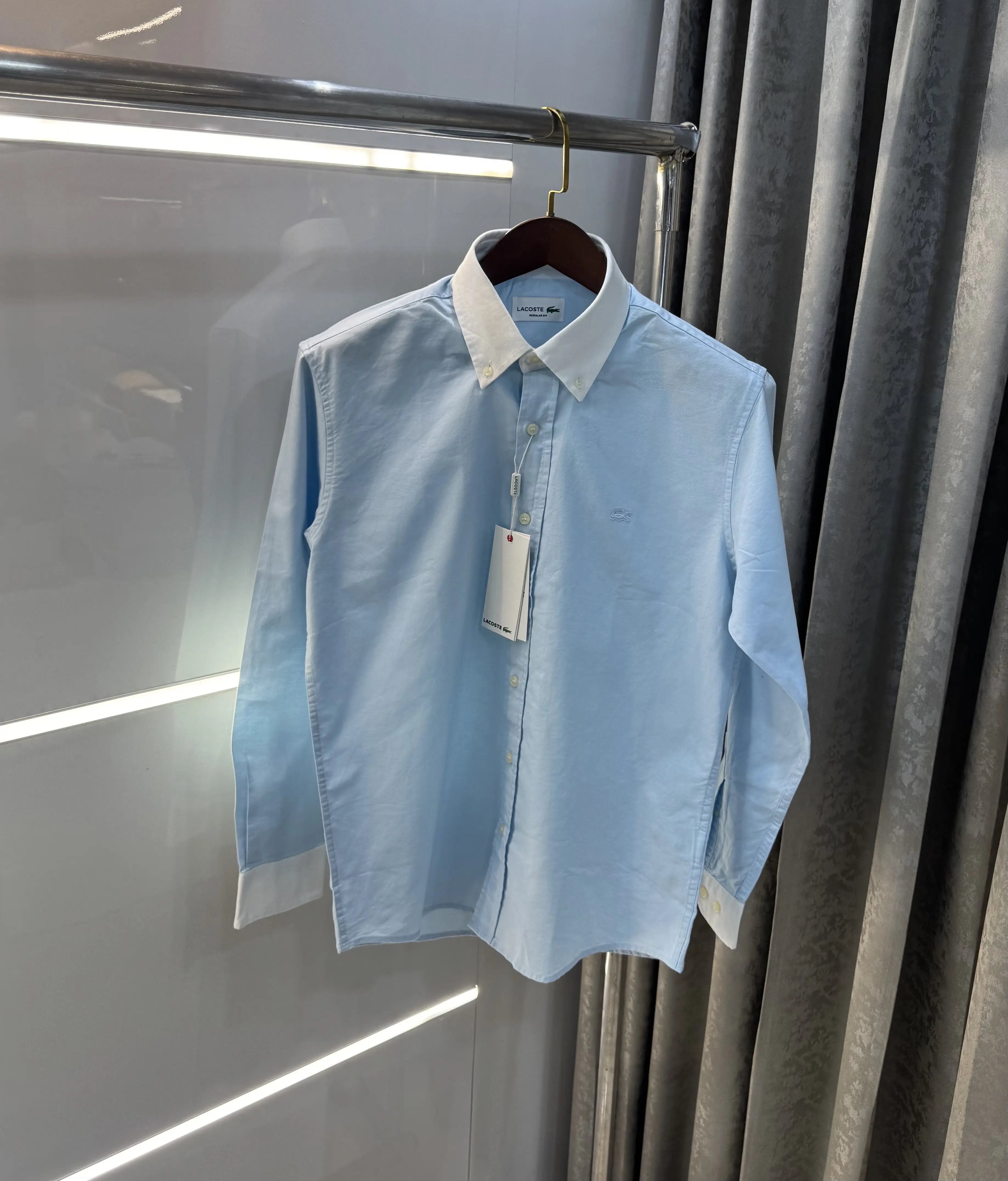 Lacost e Sky Blue Embroidery Logo Work Premium Shirt Secondary image