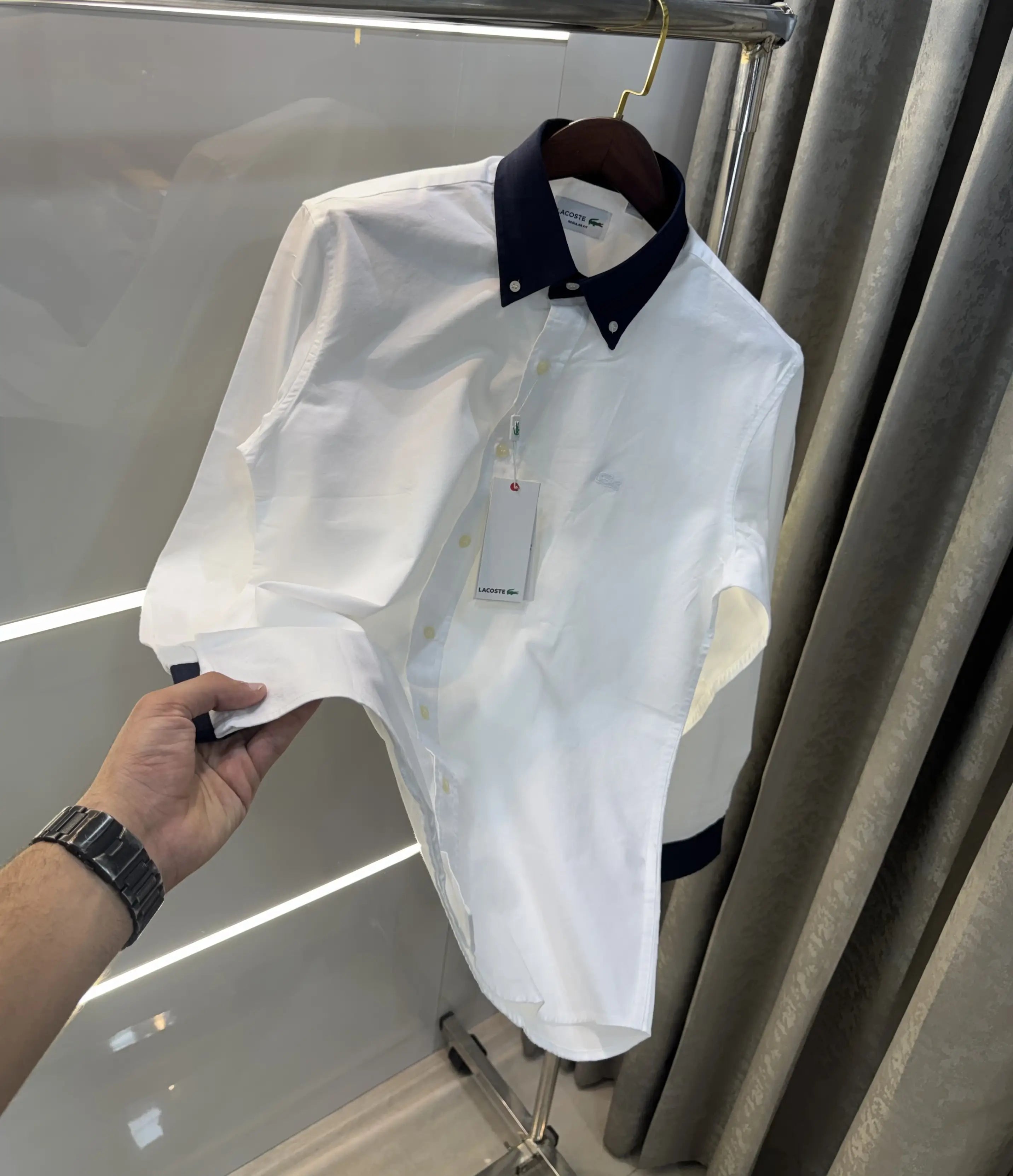 Lacost e White Embroidery Logo Work Premium Shirt Main image