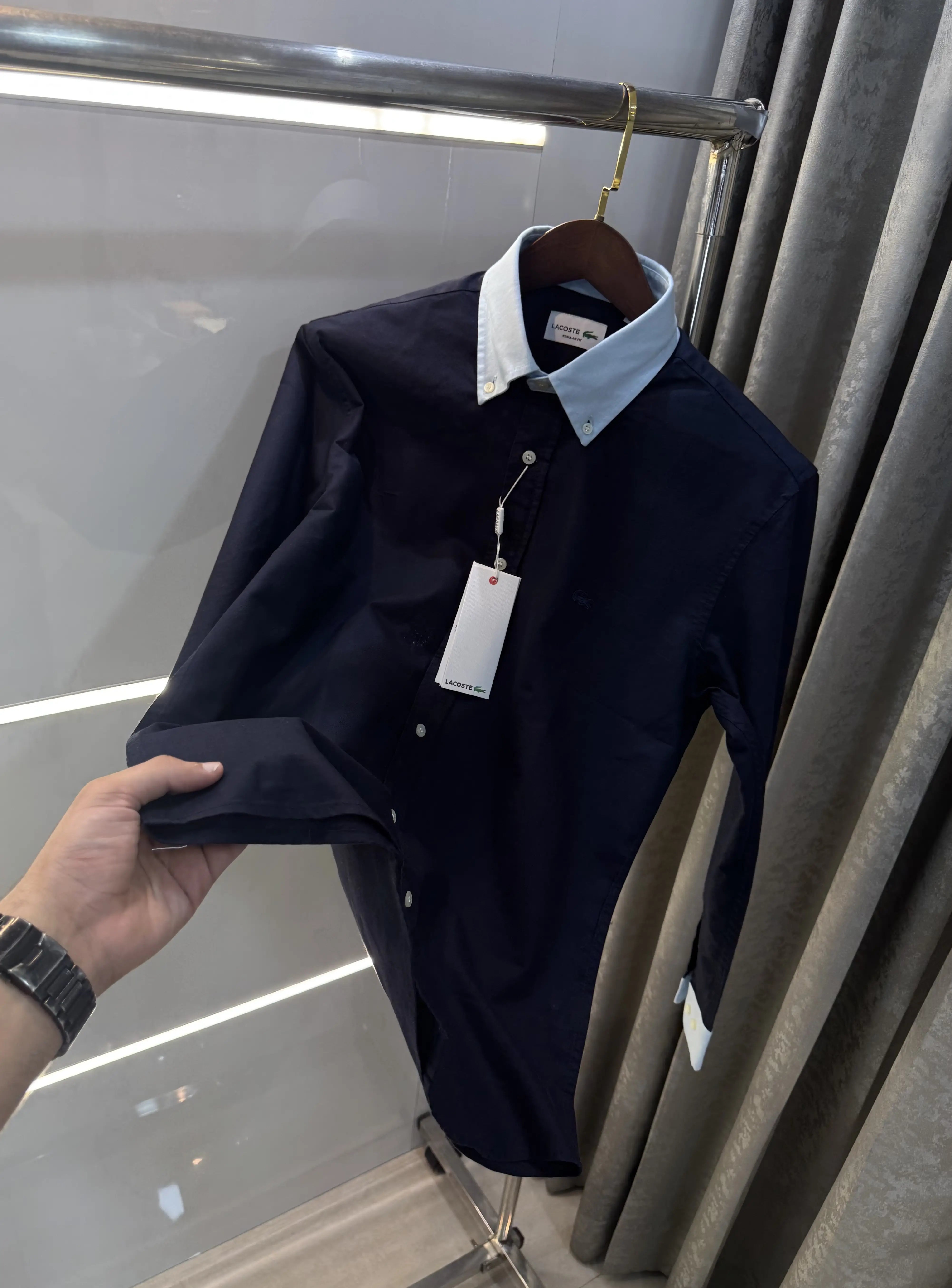 Lacost e Navy Blue Embroidery Logo Work Premium Shirt Secondary image