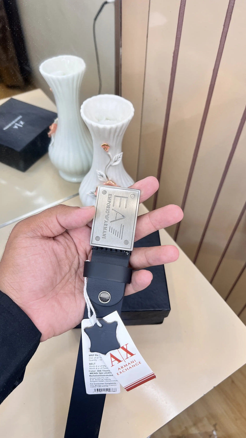 AX ARMANI EXCHANGE PREMIUM QUALITY IMPORTED LEATHER BELT WITH OG BOX AX-525