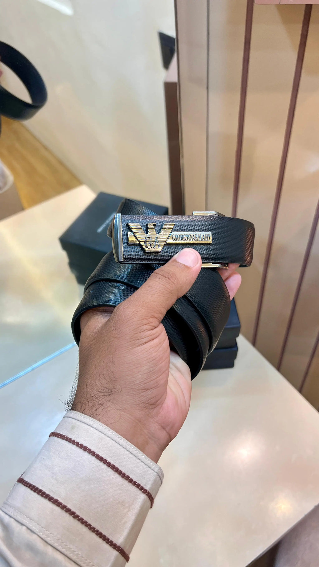 AX ARMANI EXCHANGE PREMIUM QUALITY IMP BELT WITH OG BOX AX-124