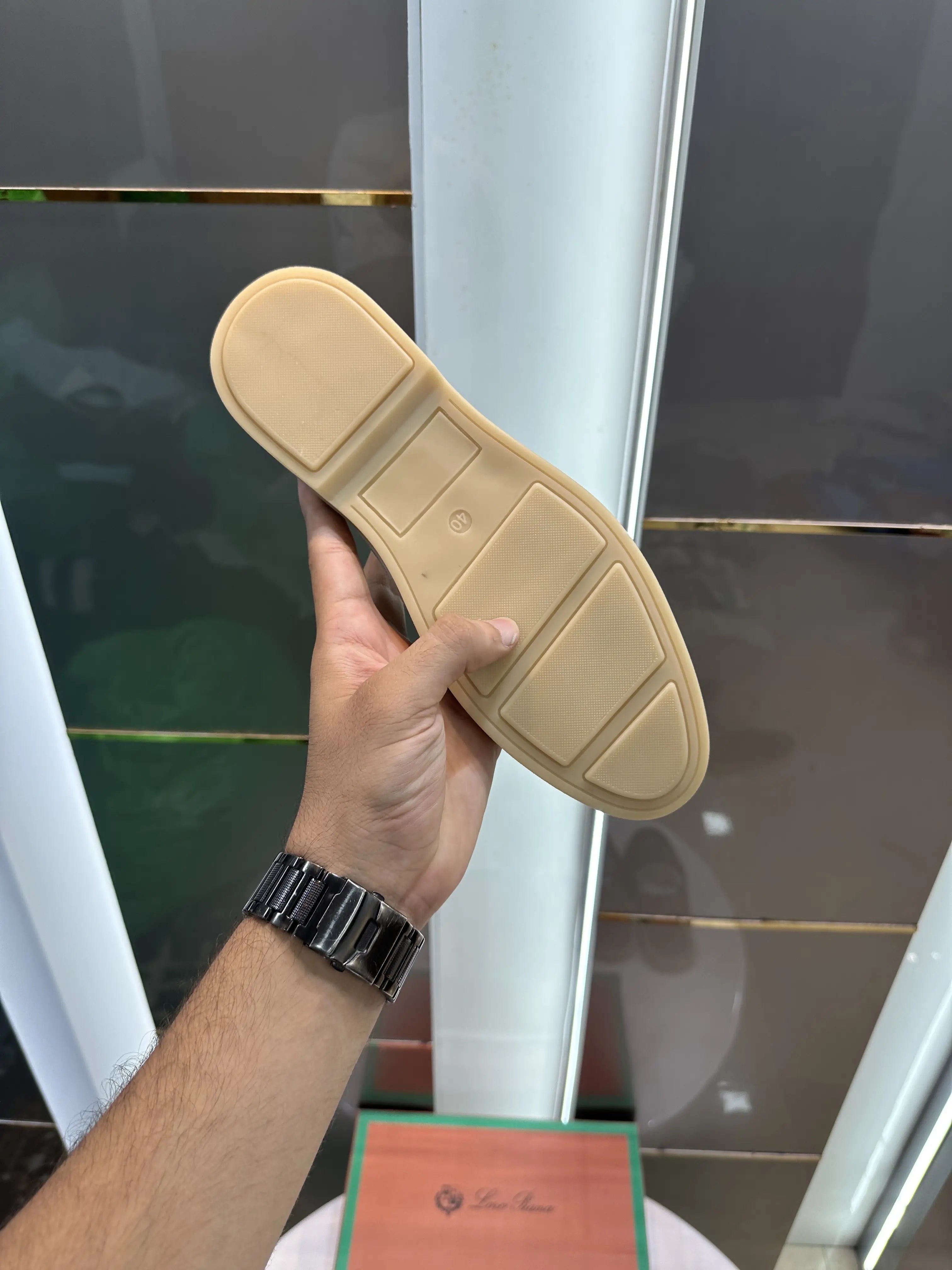 Loro_Piana Key Lock Slip-Ons Beige Secondary image